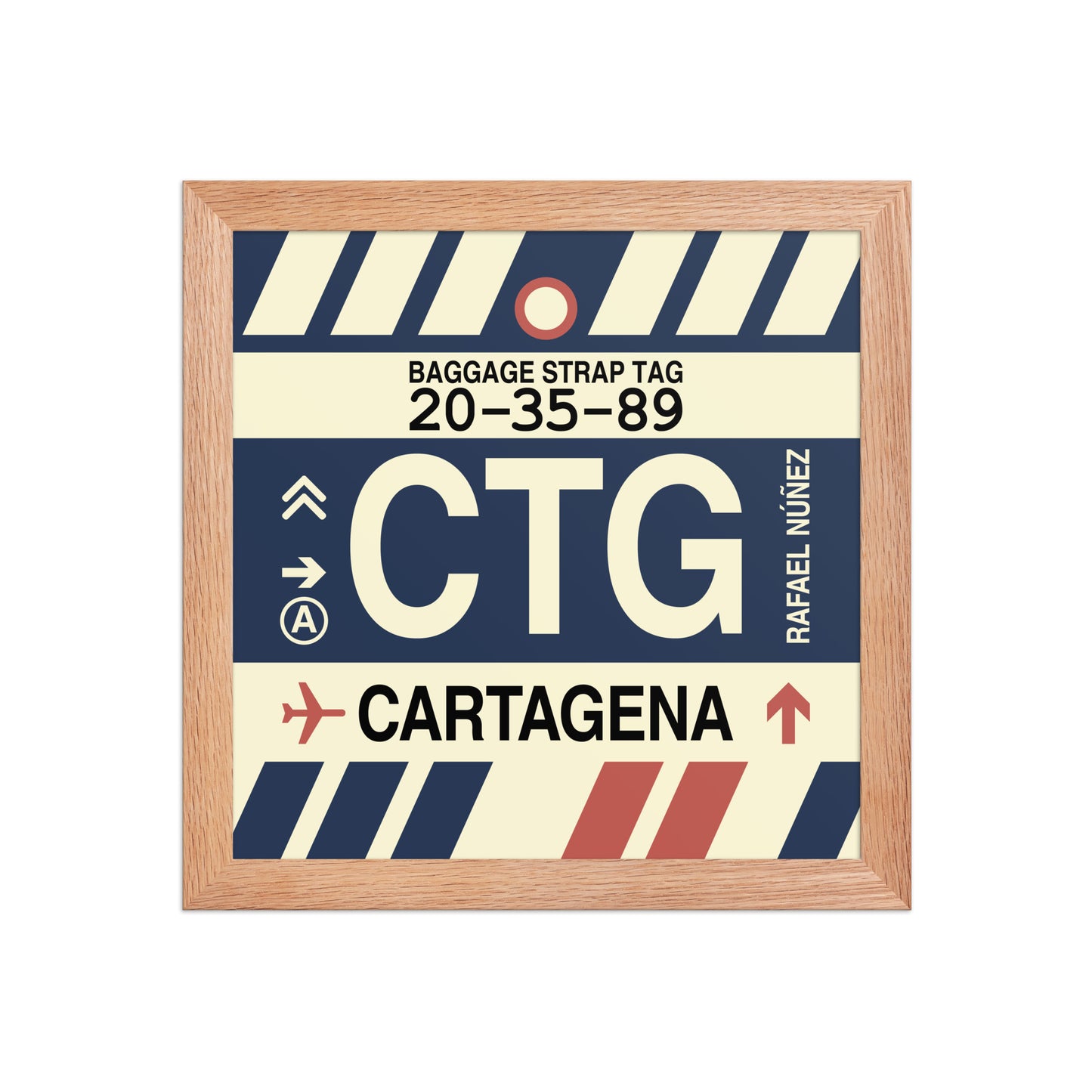 CTG Cartagena Framed Print • Jet Age Baggage Tag Design • YHM Designs - Image 06