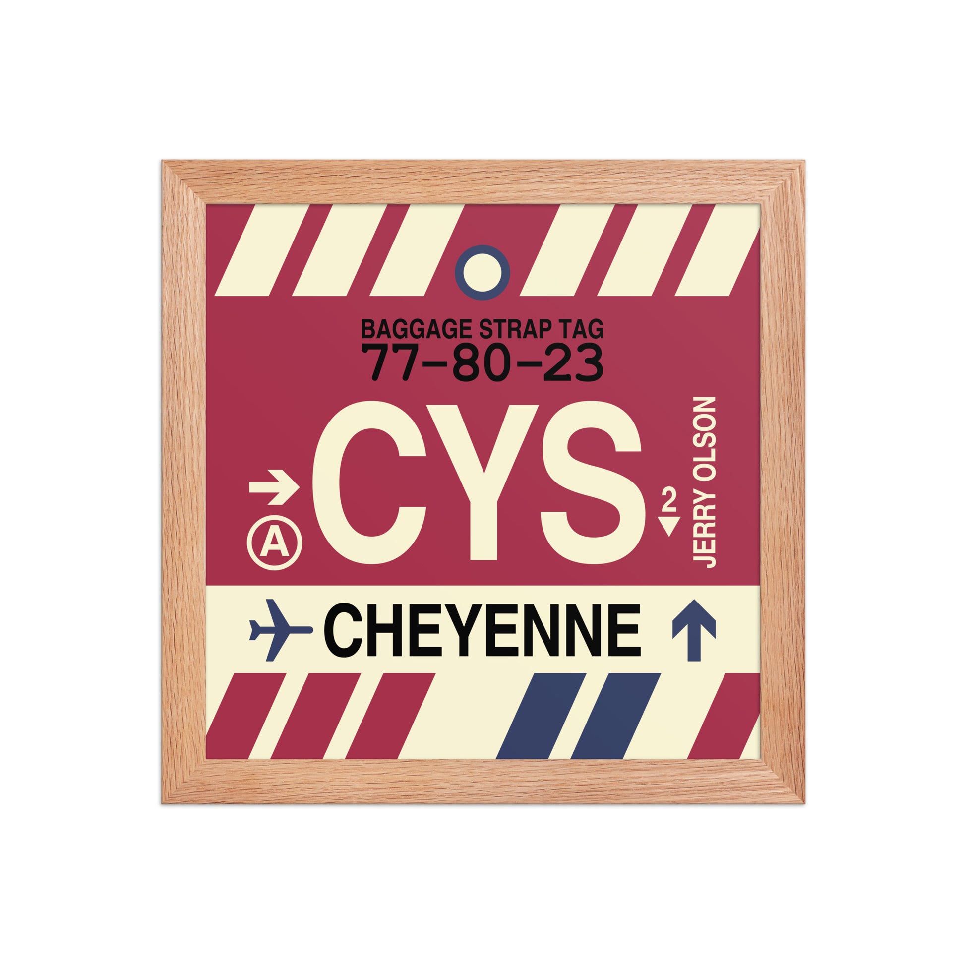 CYS Cheyenne Framed Print • Jet Age Baggage Tag Design • YHM Designs - Image 06