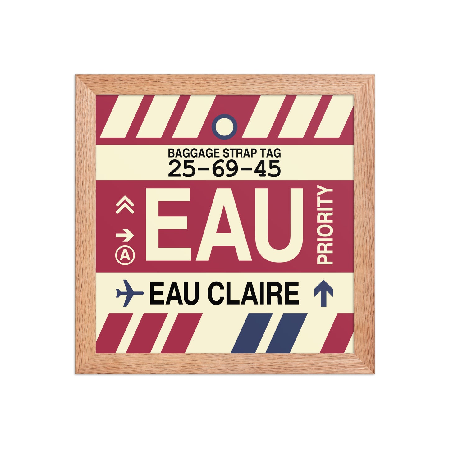 EAU Eau Claire Framed Print • Jet Age Baggage Tag Design • YHM Designs - Image 06