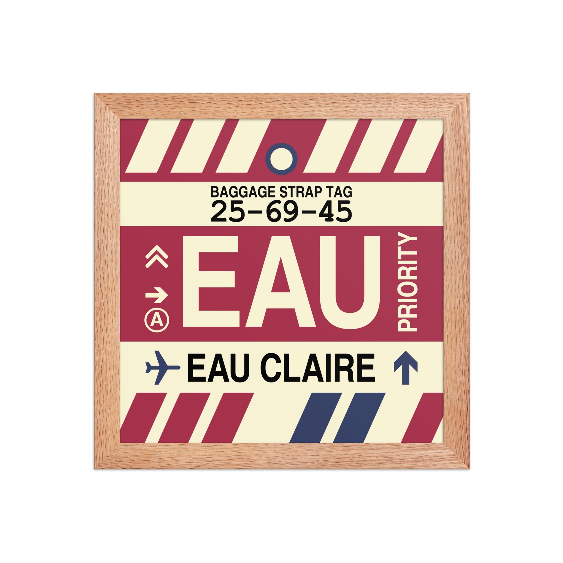 EAU Eau Claire Framed Print • Jet Age Baggage Tag Design • YHM Designs - Image 06