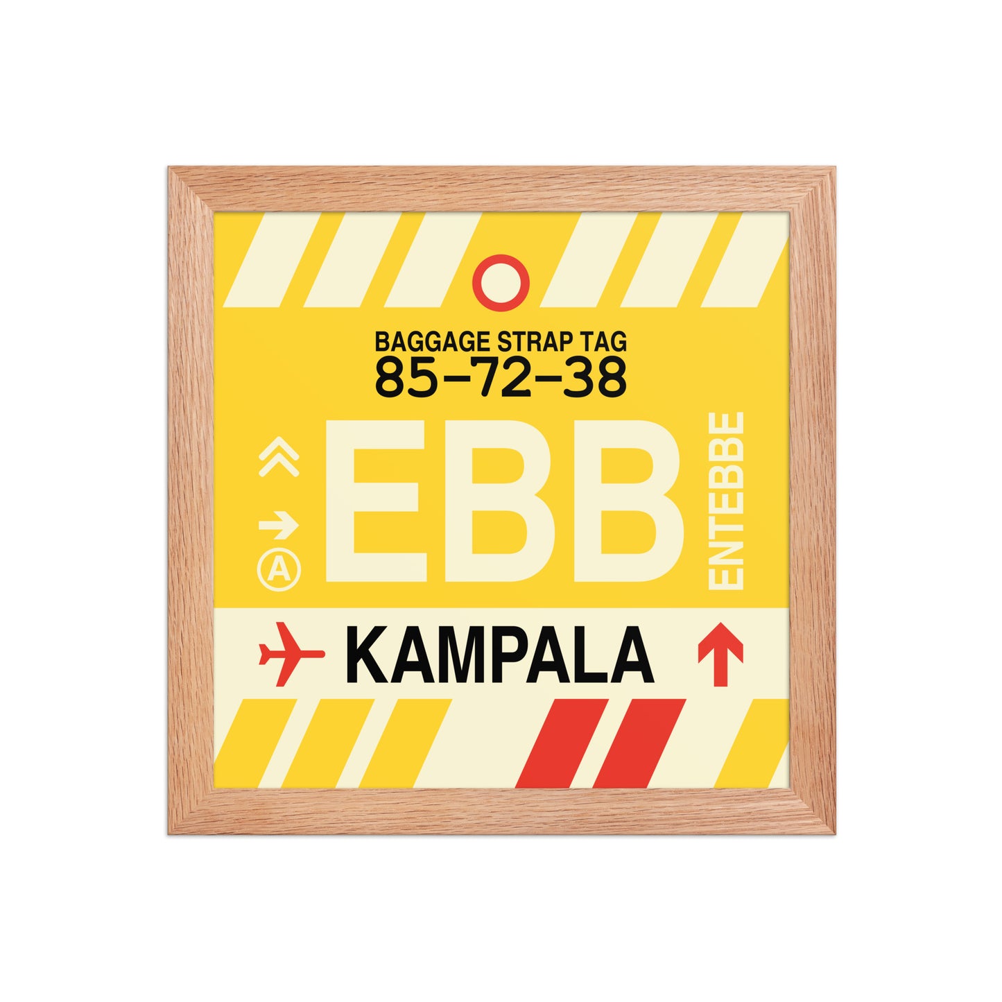 EBB Kampala Framed Print • Jet Age Baggage Tag Design • YHM Designs - Image 06