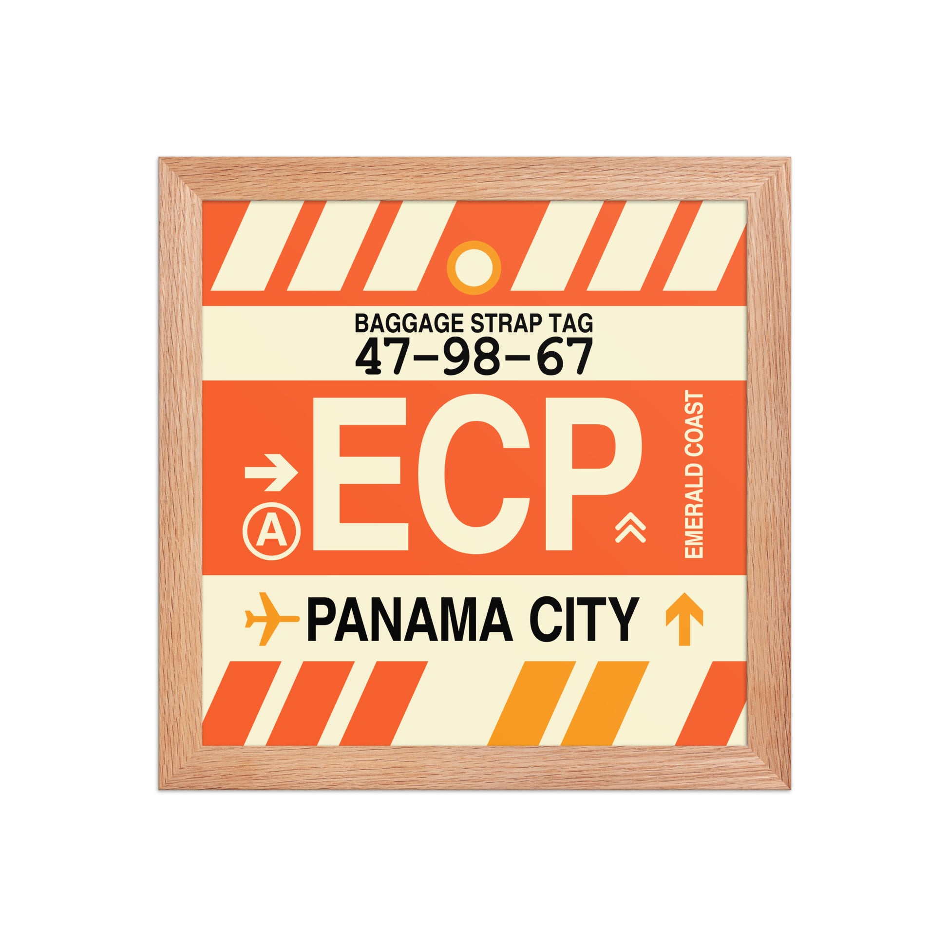 ECP Panama City Framed Print • Jet Age Baggage Tag Design • YHM Designs - Image 06