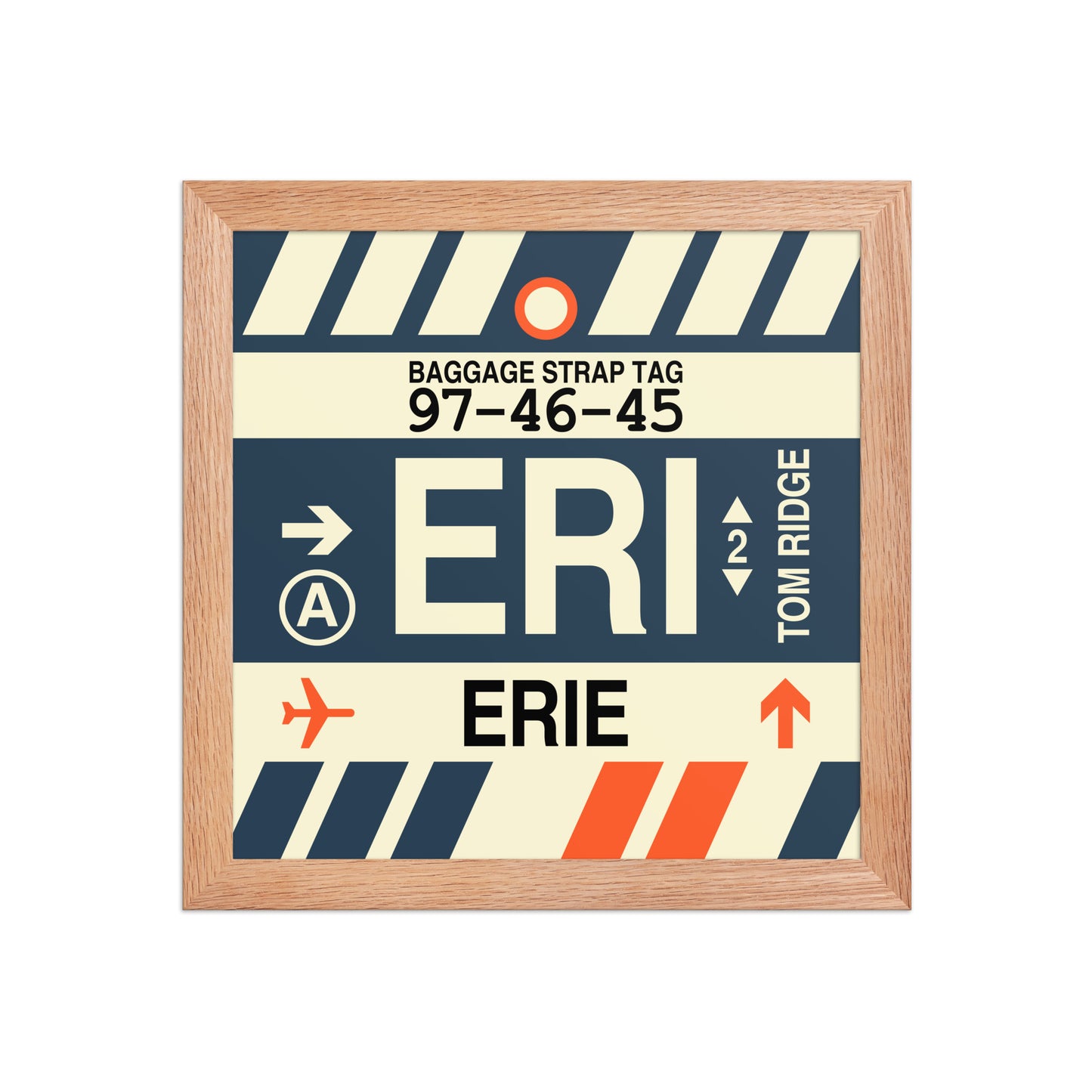 ERI Erie Framed Print • Jet Age Baggage Tag Design • YHM Designs - Image 06