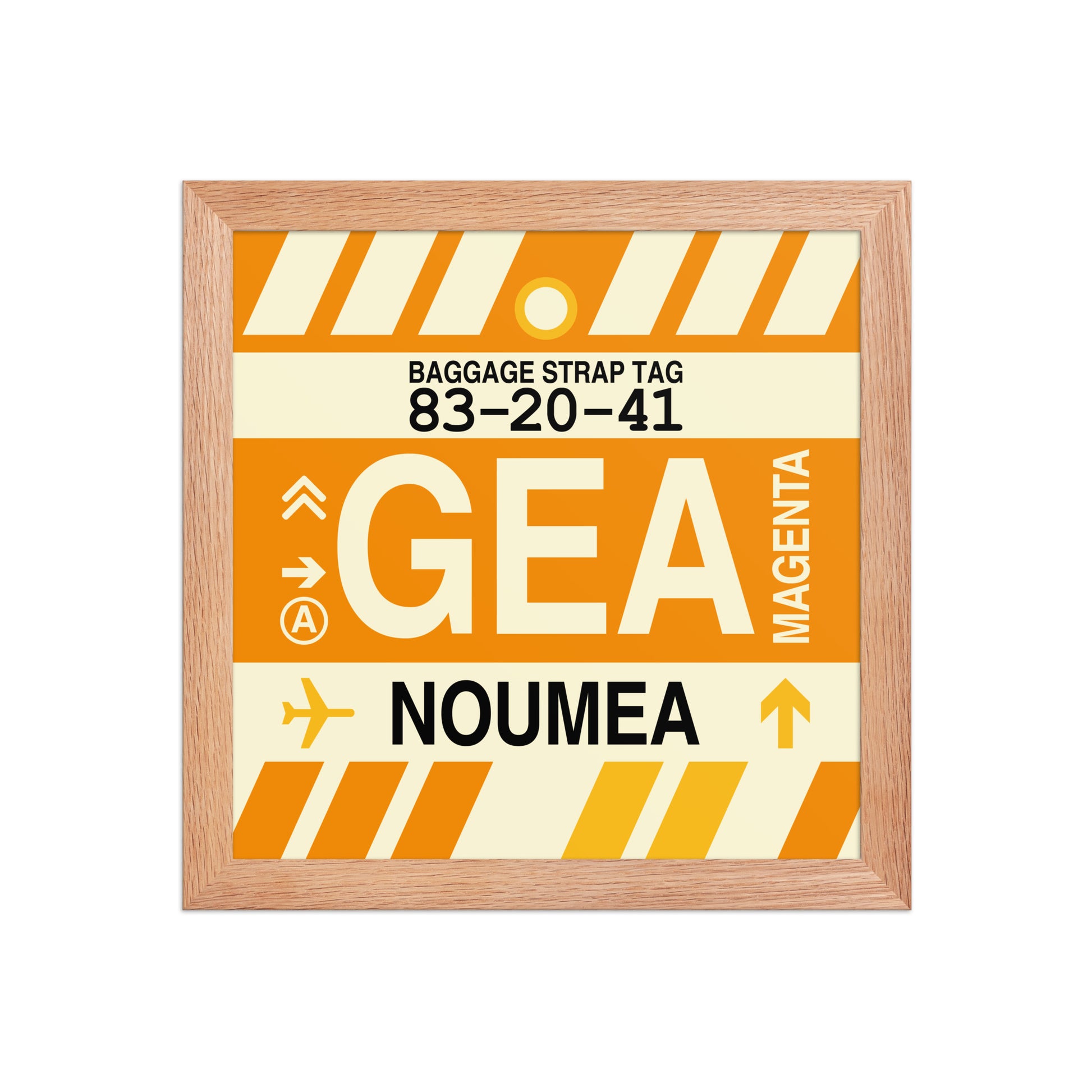 GEA Nouméa Framed Print • Jet Age Baggage Tag Design • YHM Designs - Image 06