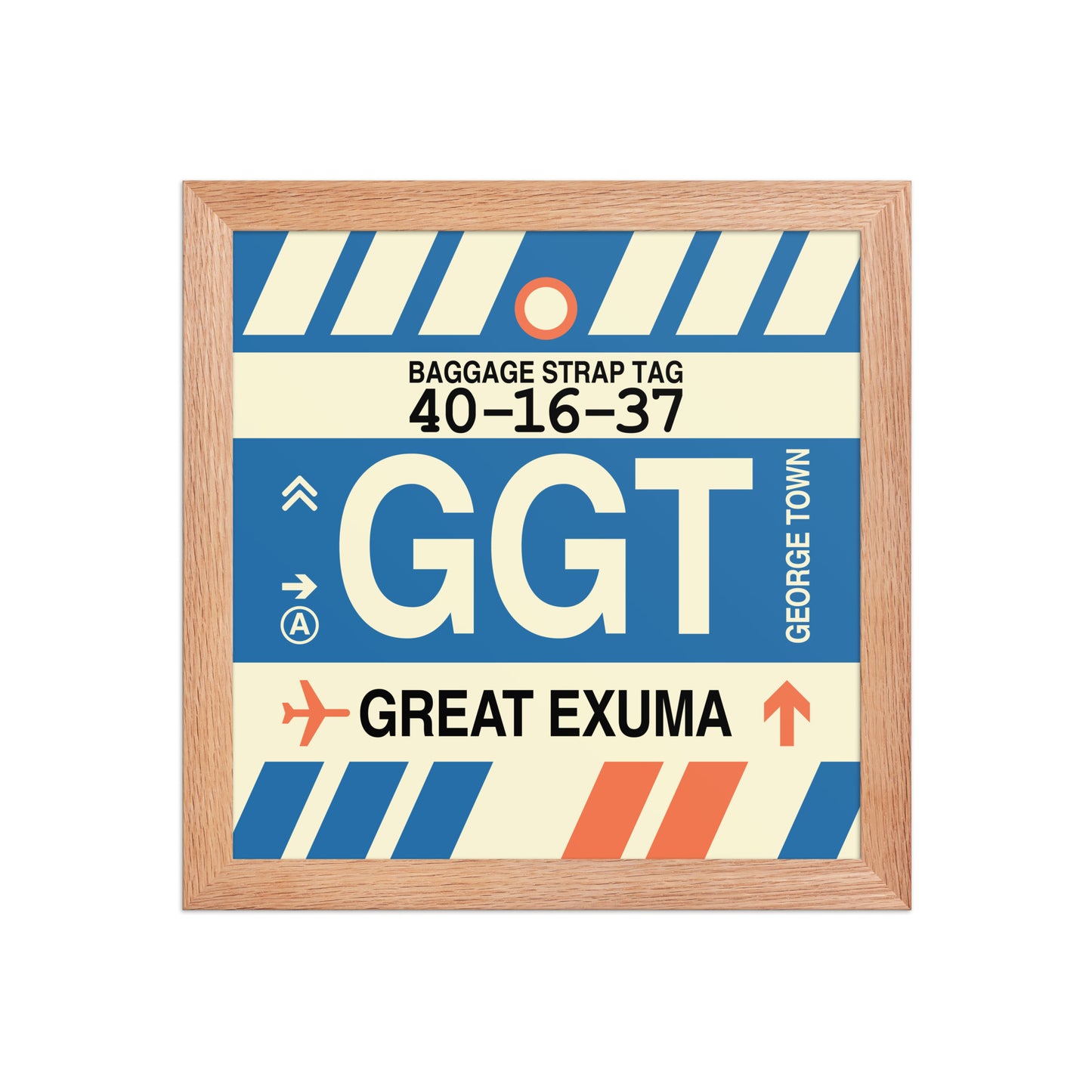 GGT Great Exuma Framed Print • Jet Age Baggage Tag Design • YHM Designs - Image 06