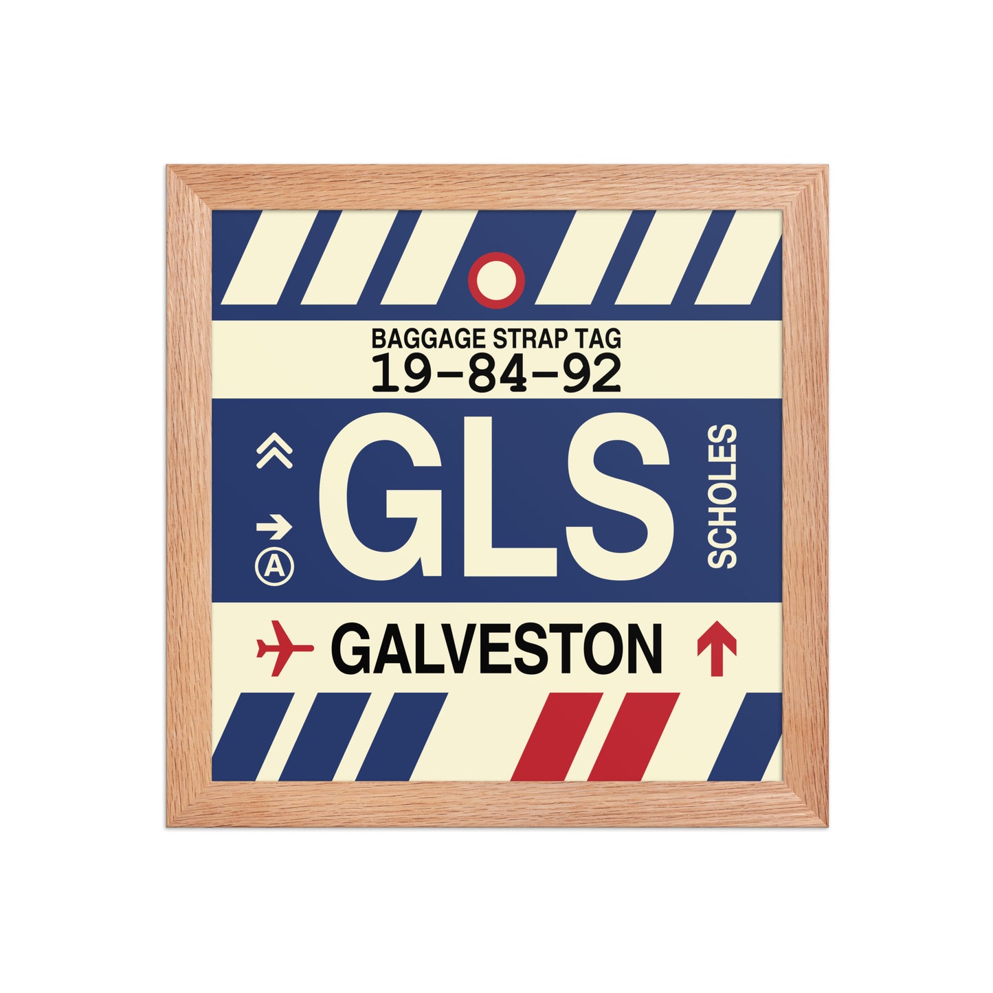 GLS Galveston Framed Print • Jet Age Baggage Tag Design • YHM Designs - Image 06