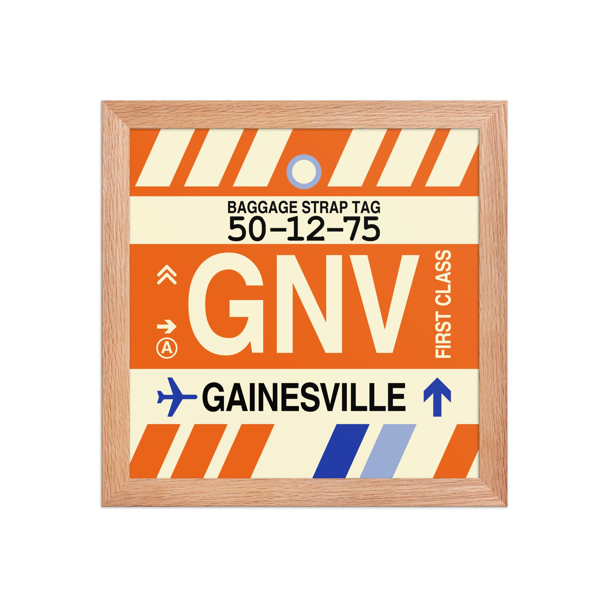 GNV Gainesville Framed Print • Jet Age Baggage Tag Design • YHM Designs - Image 06