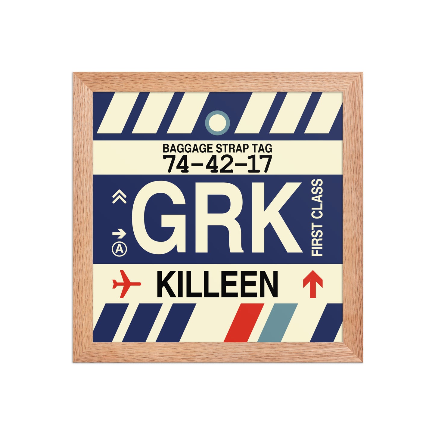 GRK Killeen Framed Print • Jet Age Baggage Tag Design • YHM Designs - Image 06