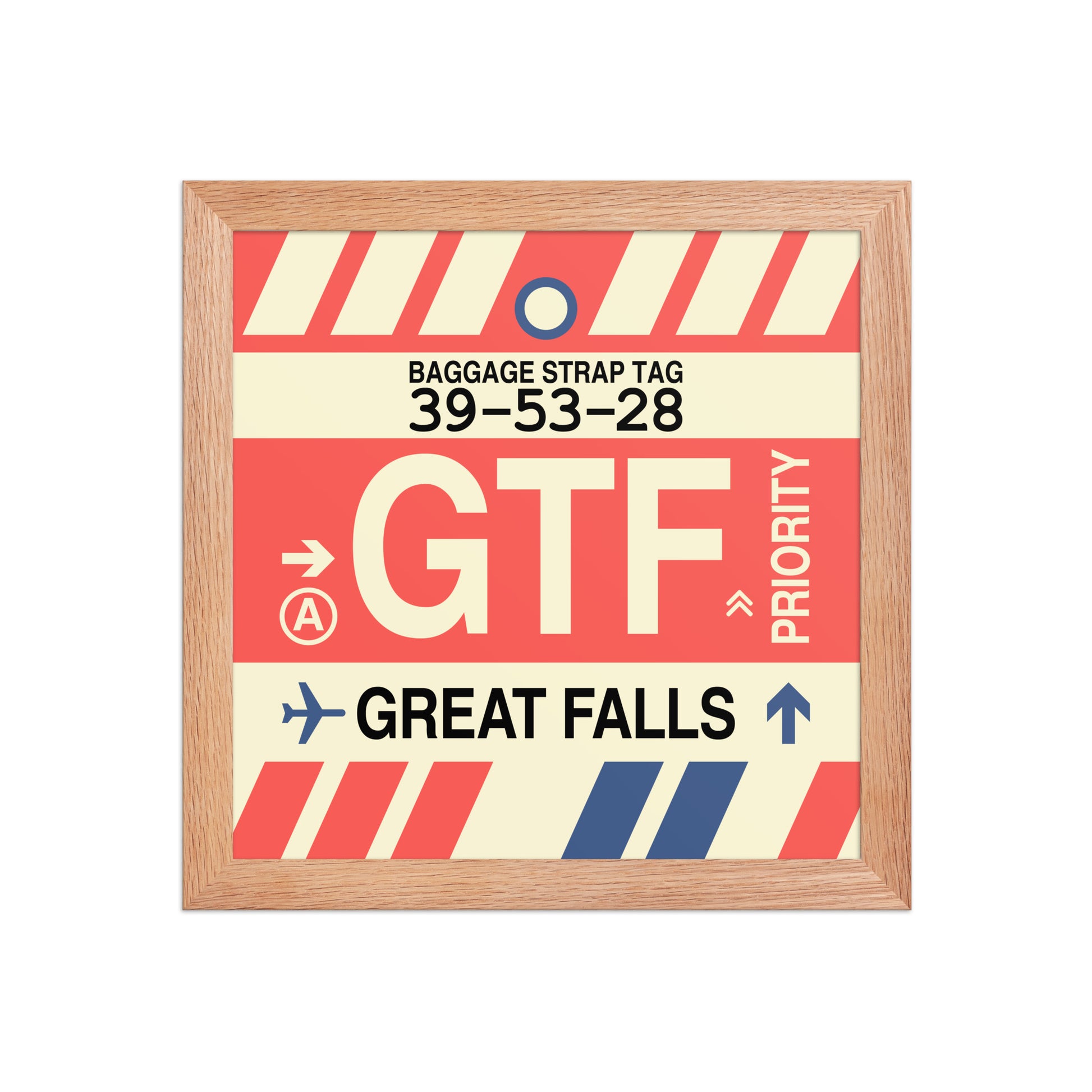GTF Great Falls Framed Print • Jet Age Baggage Tag Design • YHM Designs - Image 06