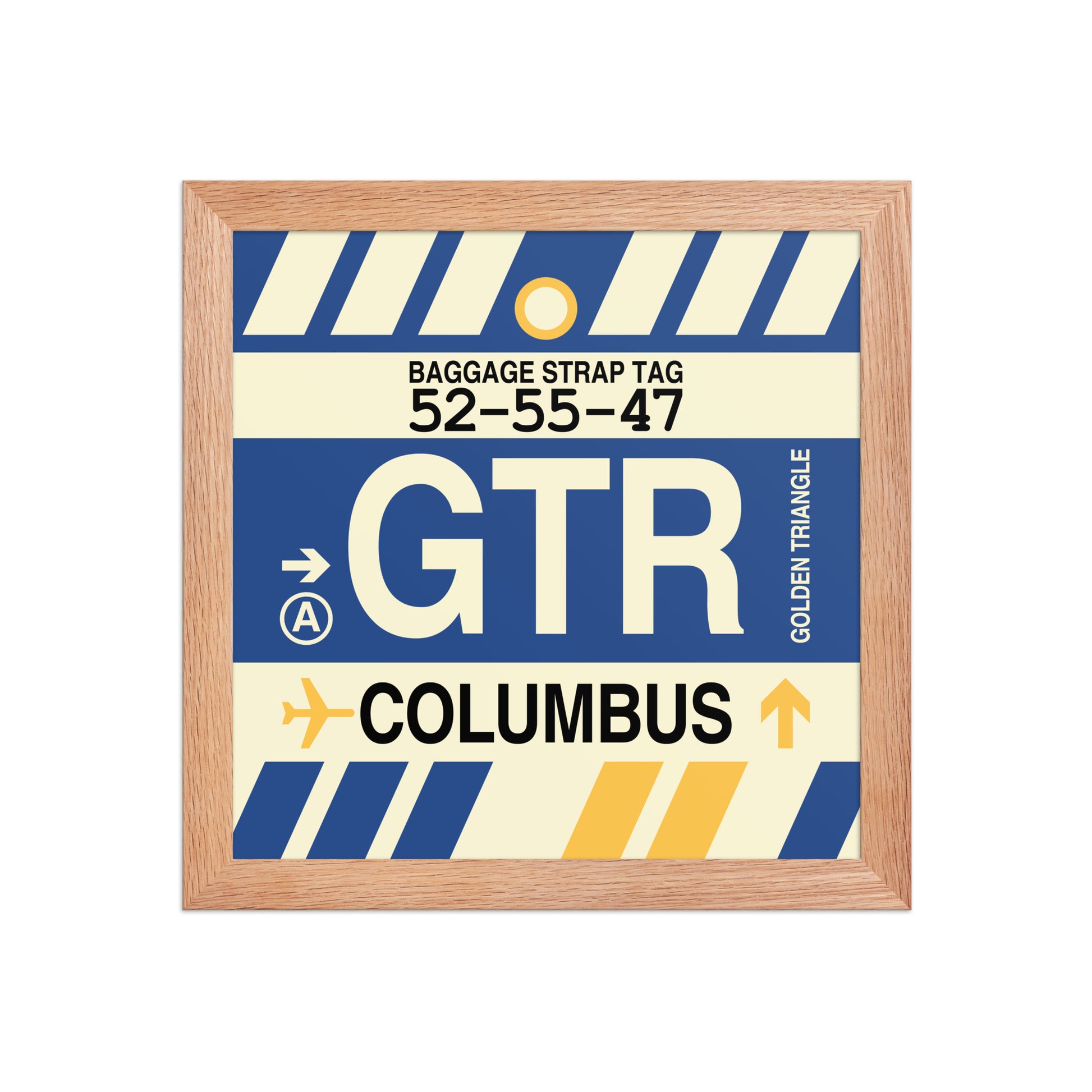 GTR Columbus Framed Print • Jet Age Baggage Tag Design • YHM Designs - Image 06