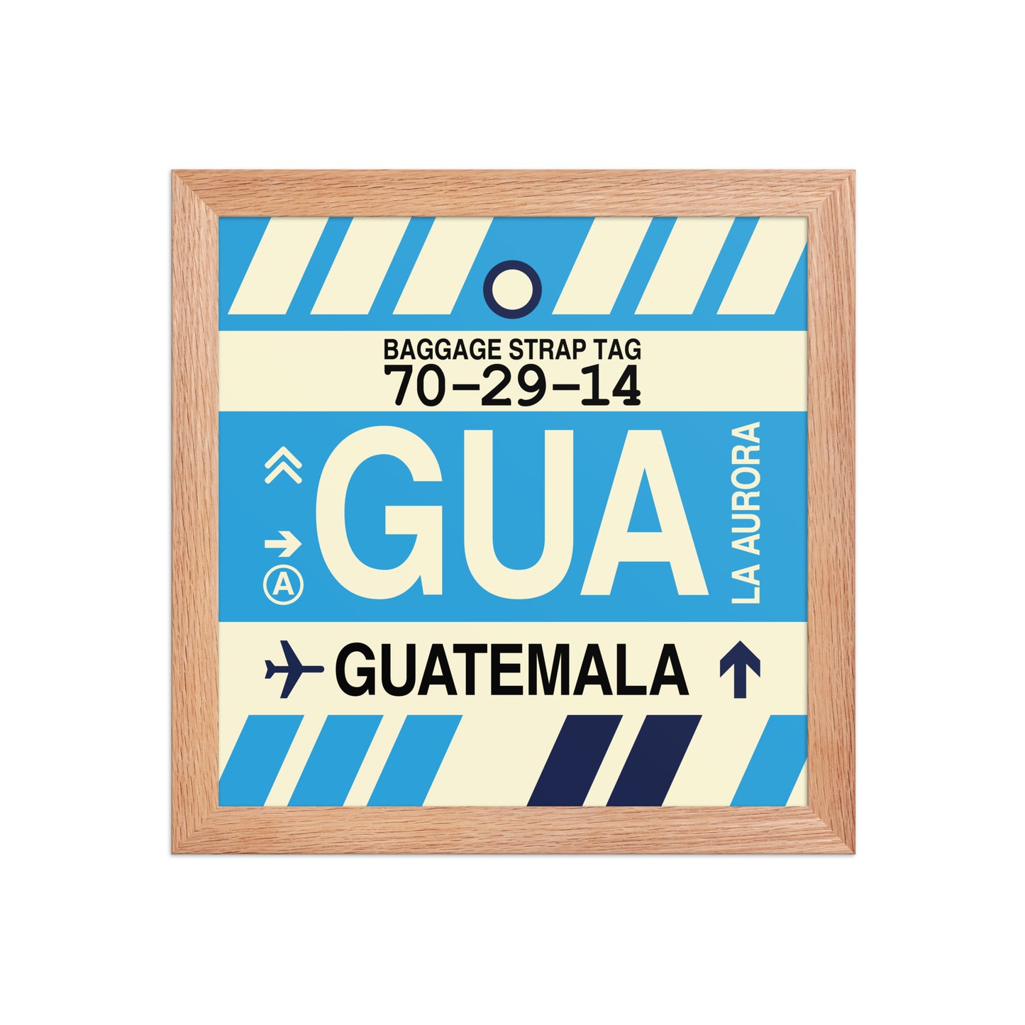GUA Guatemala City Framed Print • Jet Age Baggage Tag Design • YHM Designs - Image 06