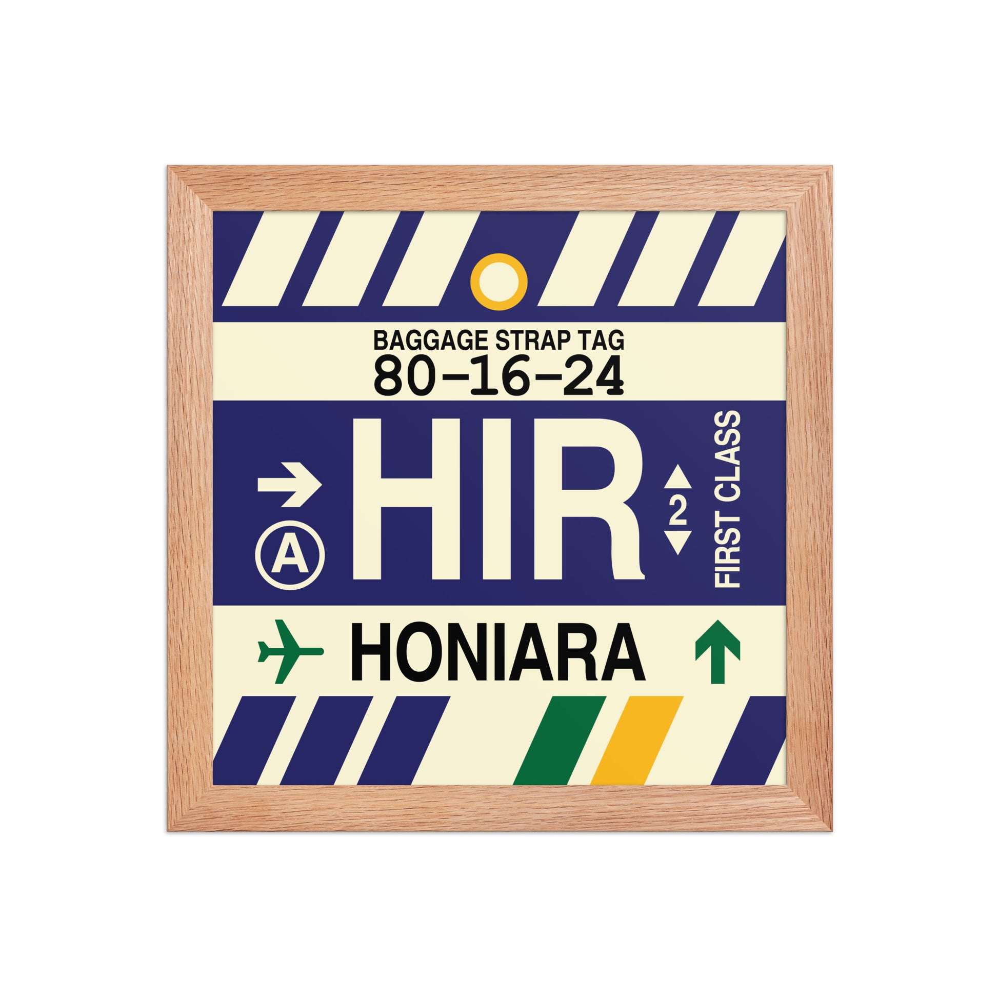 HIR Honiara Framed Print • Jet Age Baggage Tag Design • YHM Designs - Image 06