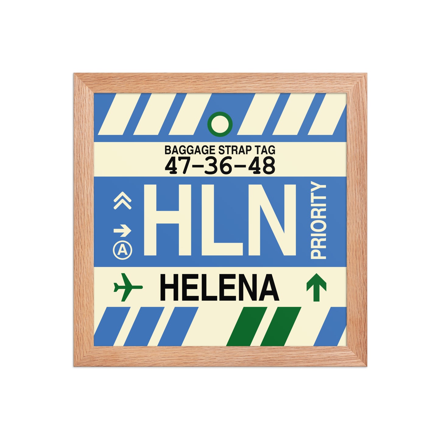 HLN Helena Framed Print • Jet Age Baggage Tag Design • YHM Designs - Image 06
