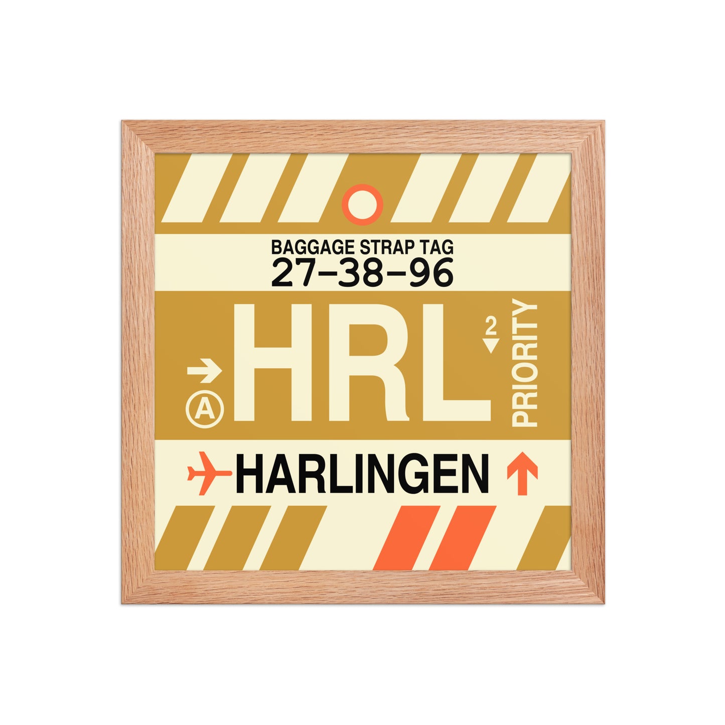 HRL Harlingen Framed Print • Jet Age Baggage Tag Design • YHM Designs - Image 06