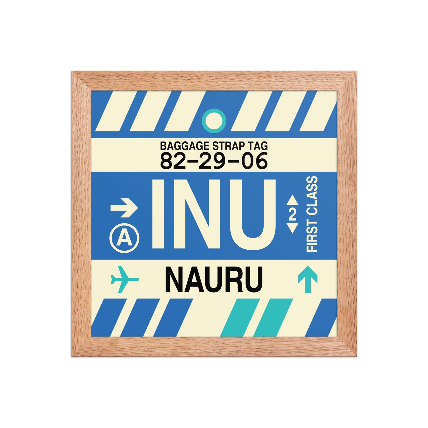 INU Nauru Framed Print • Jet Age Baggage Tag Design • YHM Designs - Image 06