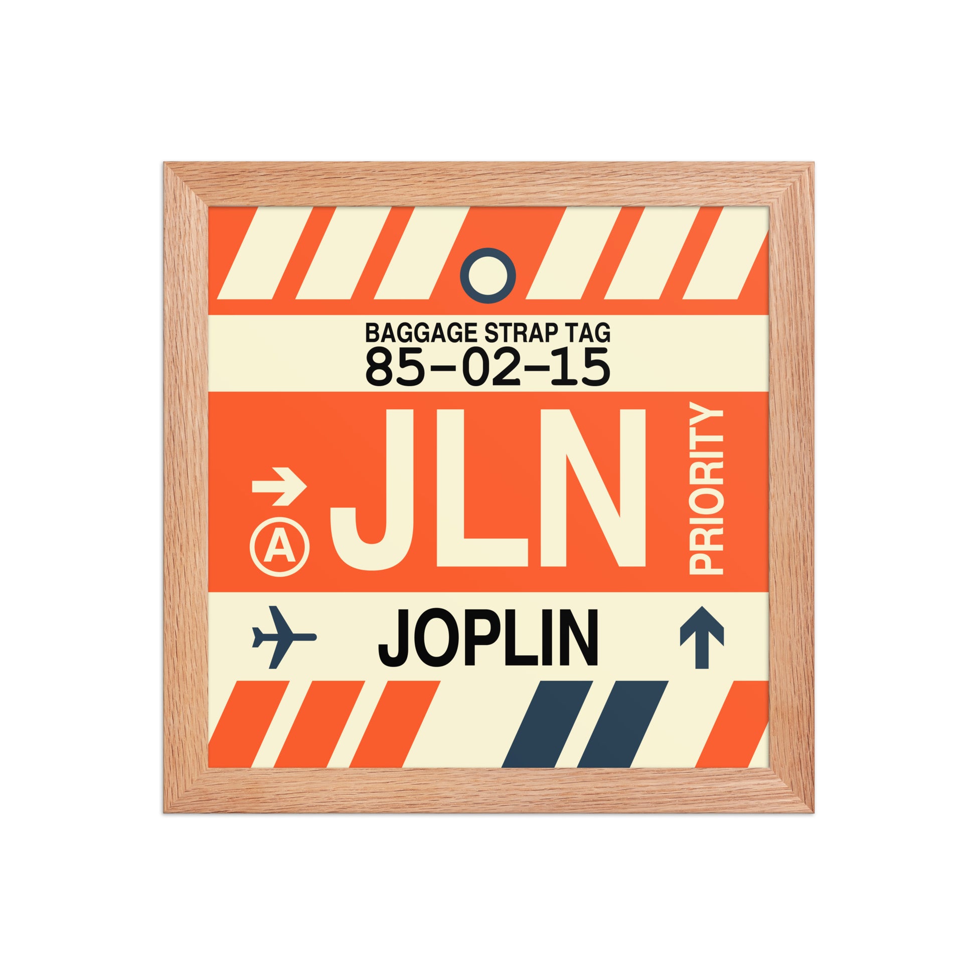 JLN Joplin Framed Print • Jet Age Baggage Tag Design • YHM Designs - Image 06