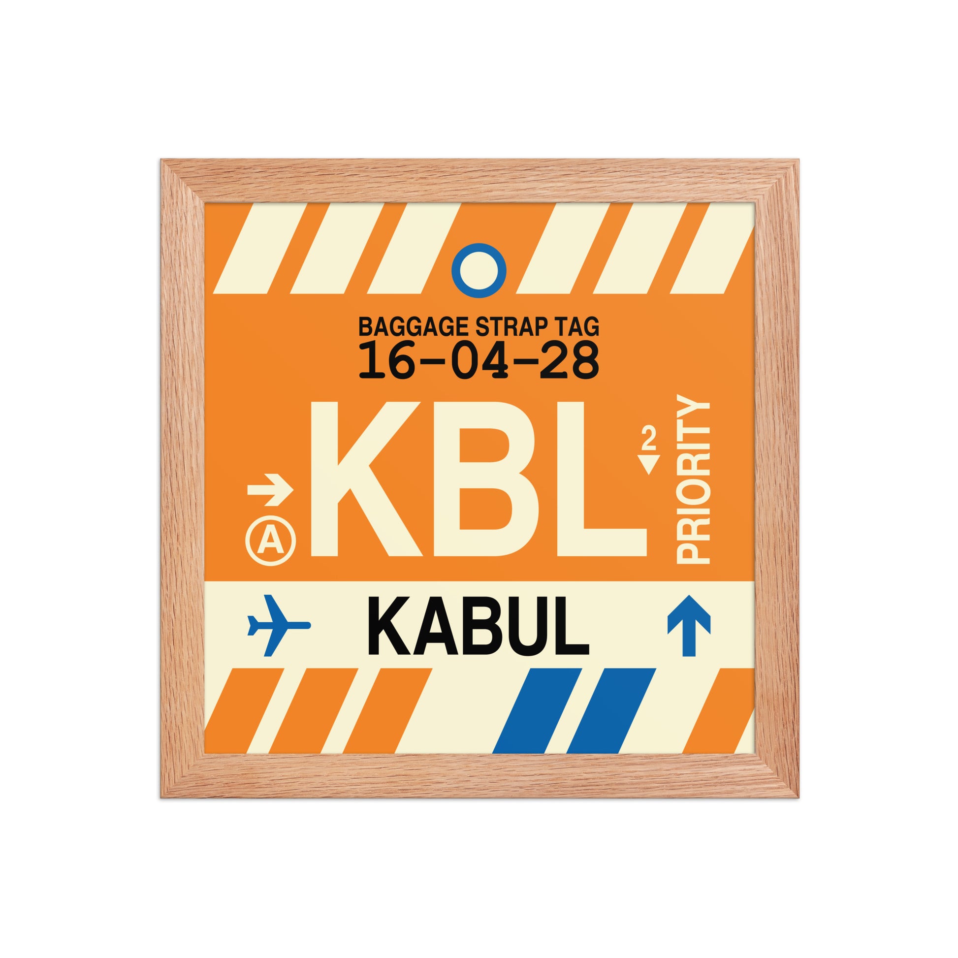 KBL Kabul Framed Print • Jet Age Baggage Tag Design • YHM Designs - Image 06