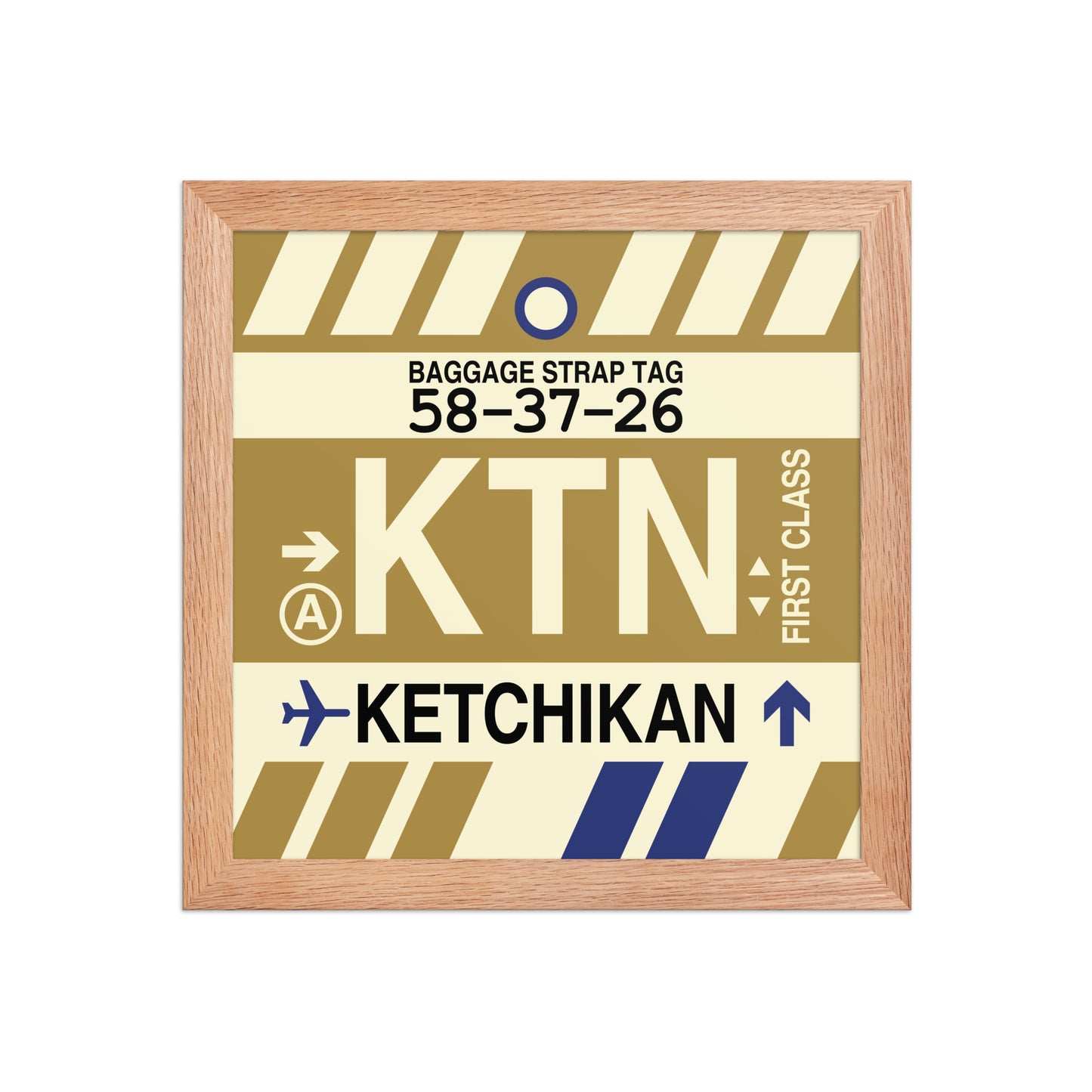 KTN Ketchikan Framed Print • Jet Age Baggage Tag Design • YHM Designs - Image 06