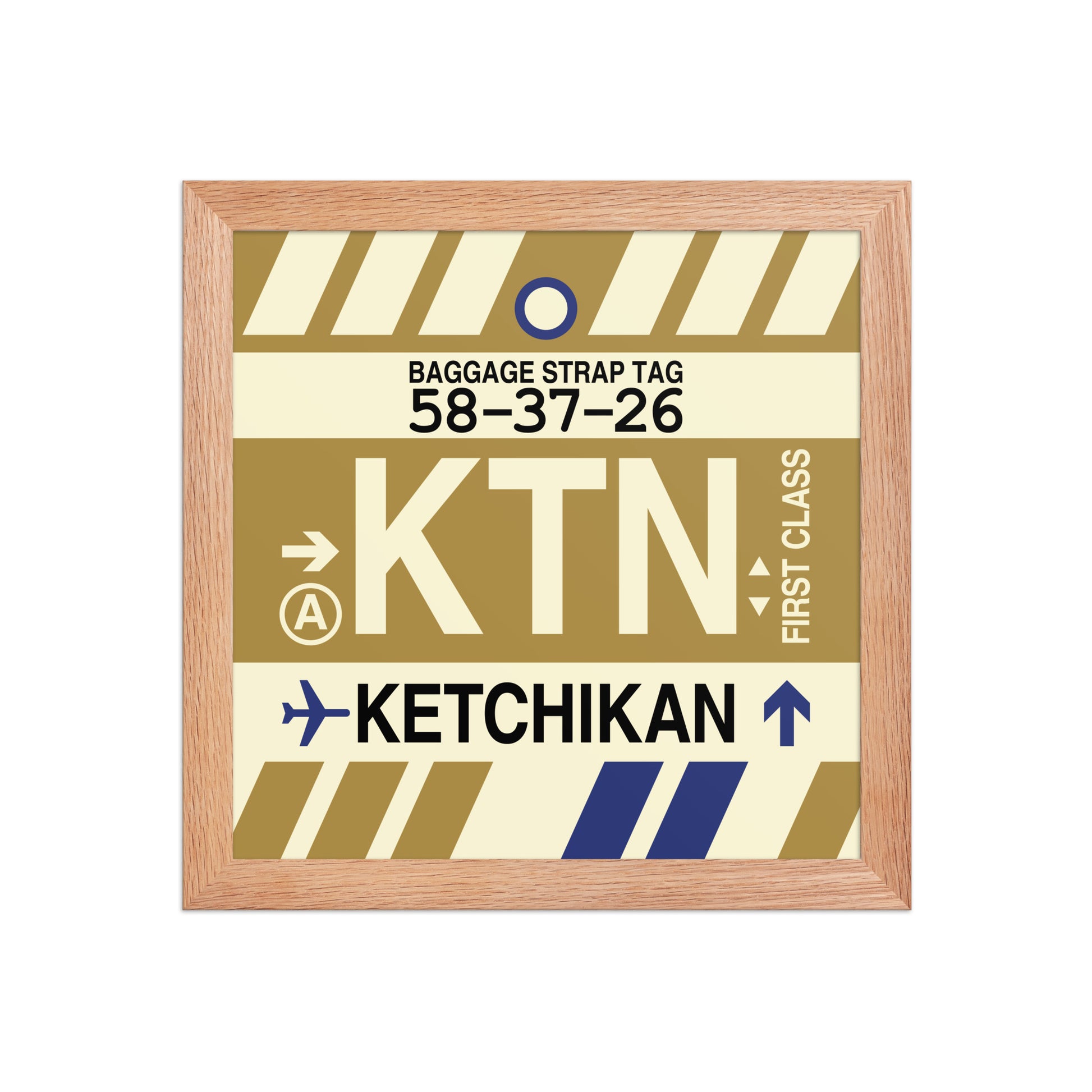 KTN Ketchikan Framed Print • Jet Age Baggage Tag Design • YHM Designs - Image 06