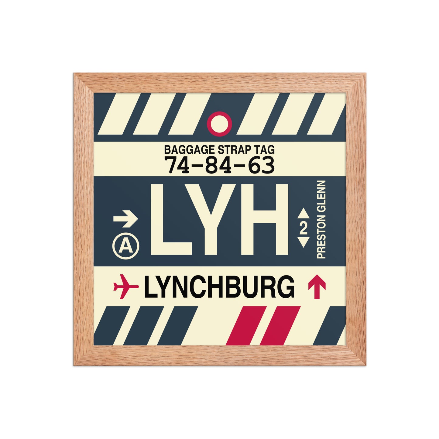 LYH Lynchburg Framed Print • Jet Age Baggage Tag Design • YHM Designs - Image 06