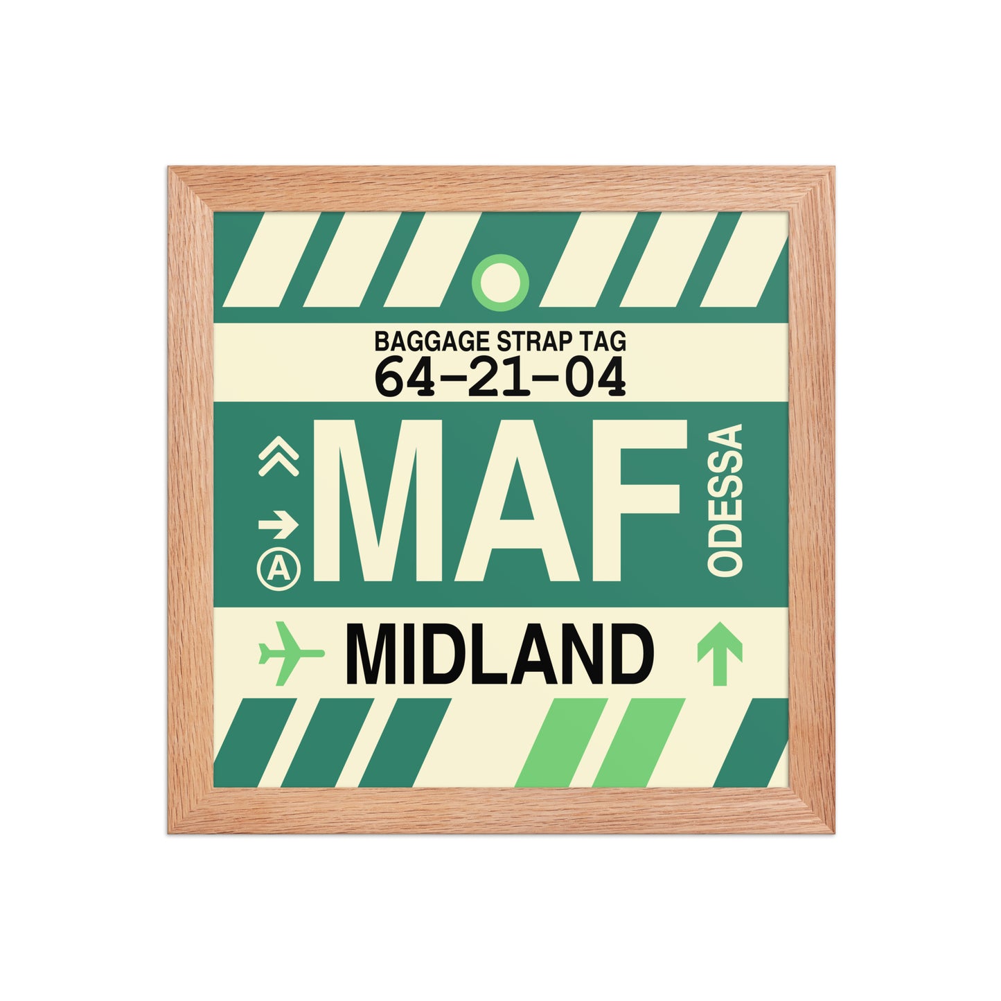 MAF Midland-Odessa Framed Print • Jet Age Baggage Tag Design • YHM Designs - Image 06