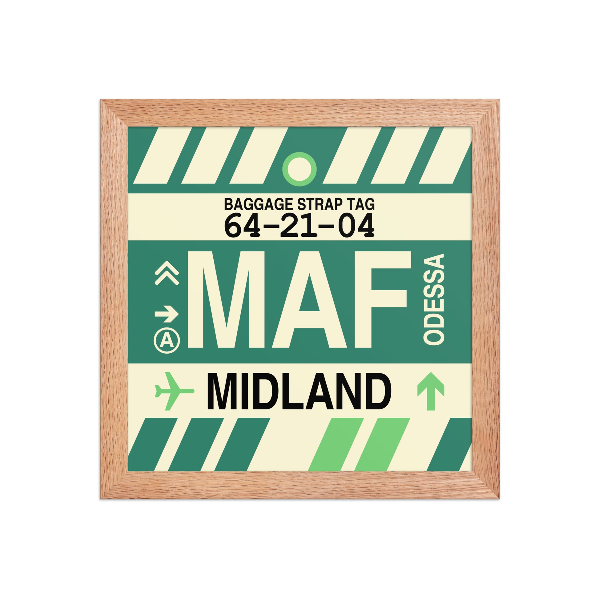MAF Midland-Odessa Framed Print • Jet Age Baggage Tag Design • YHM Designs - Image 06