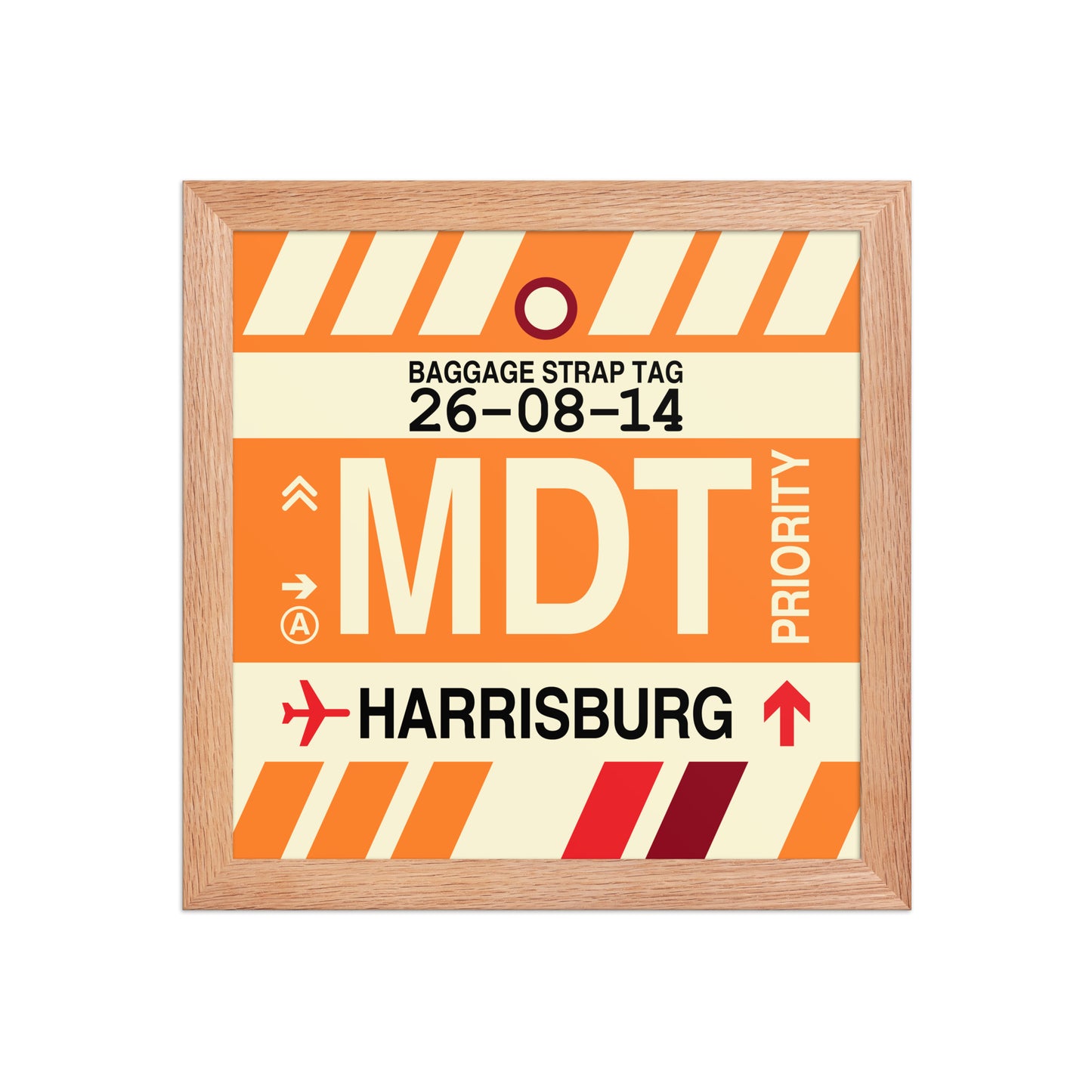 MDT Harrisburg Framed Print • Jet Age Baggage Tag Design • YHM Designs - Image 06