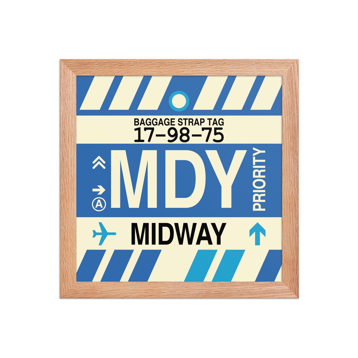 MDY Midway Framed Print • Jet Age Baggage Tag Design • YHM Designs - Image 06