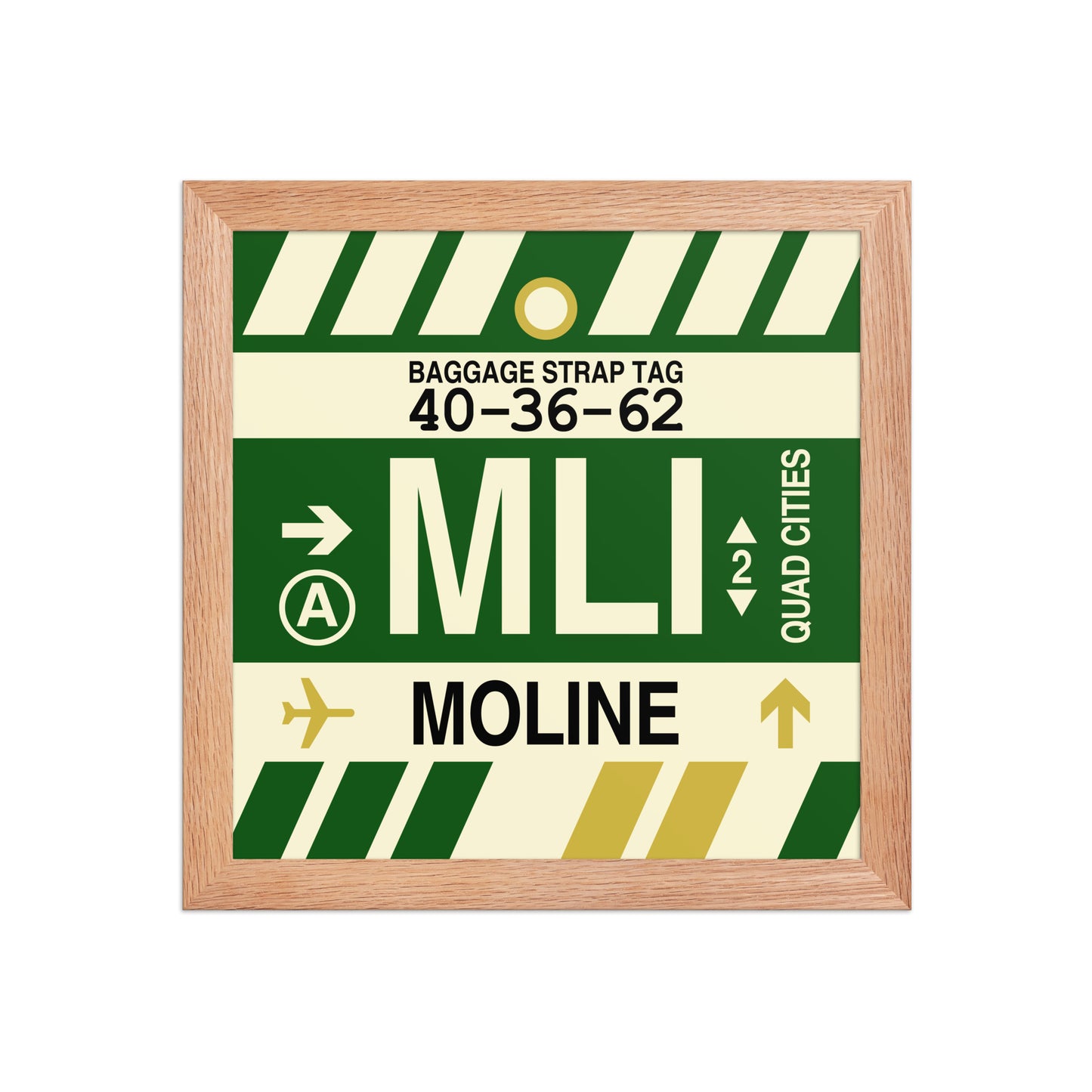 MLI Moline Framed Print • Jet Age Baggage Tag Design • YHM Designs - Image 06