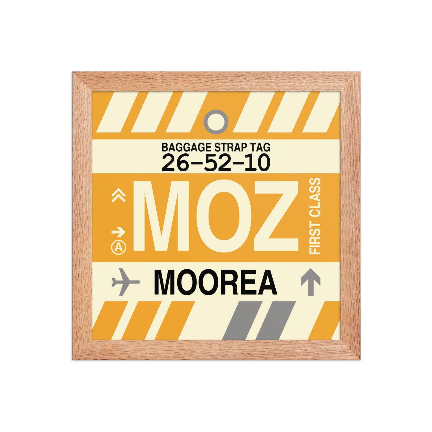 MOZ Moorea Framed Print • Jet Age Baggage Tag Design • YHM Designs - Image 06