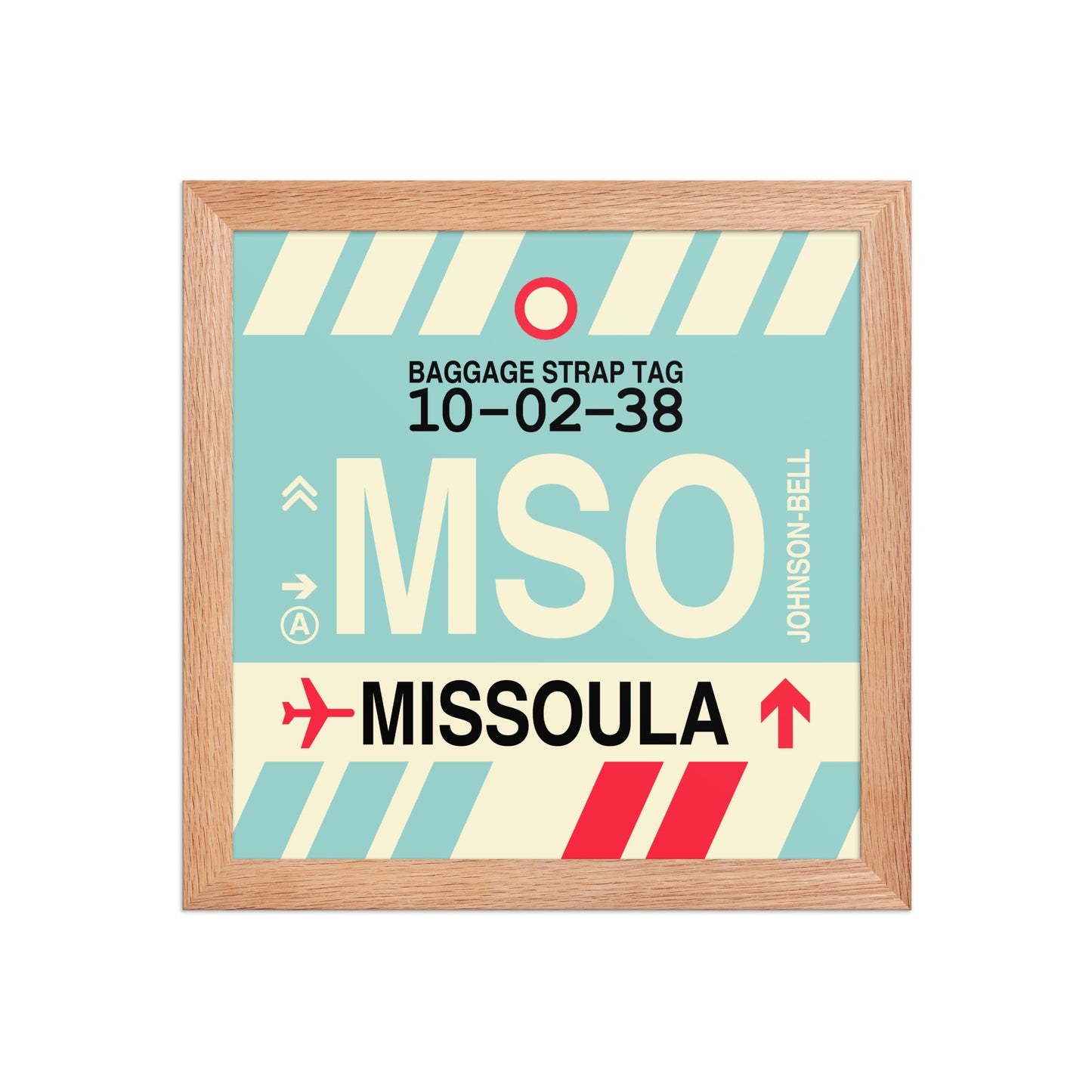 MSO Missoula Framed Print • Jet Age Baggage Tag Design • YHM Designs - Image 06