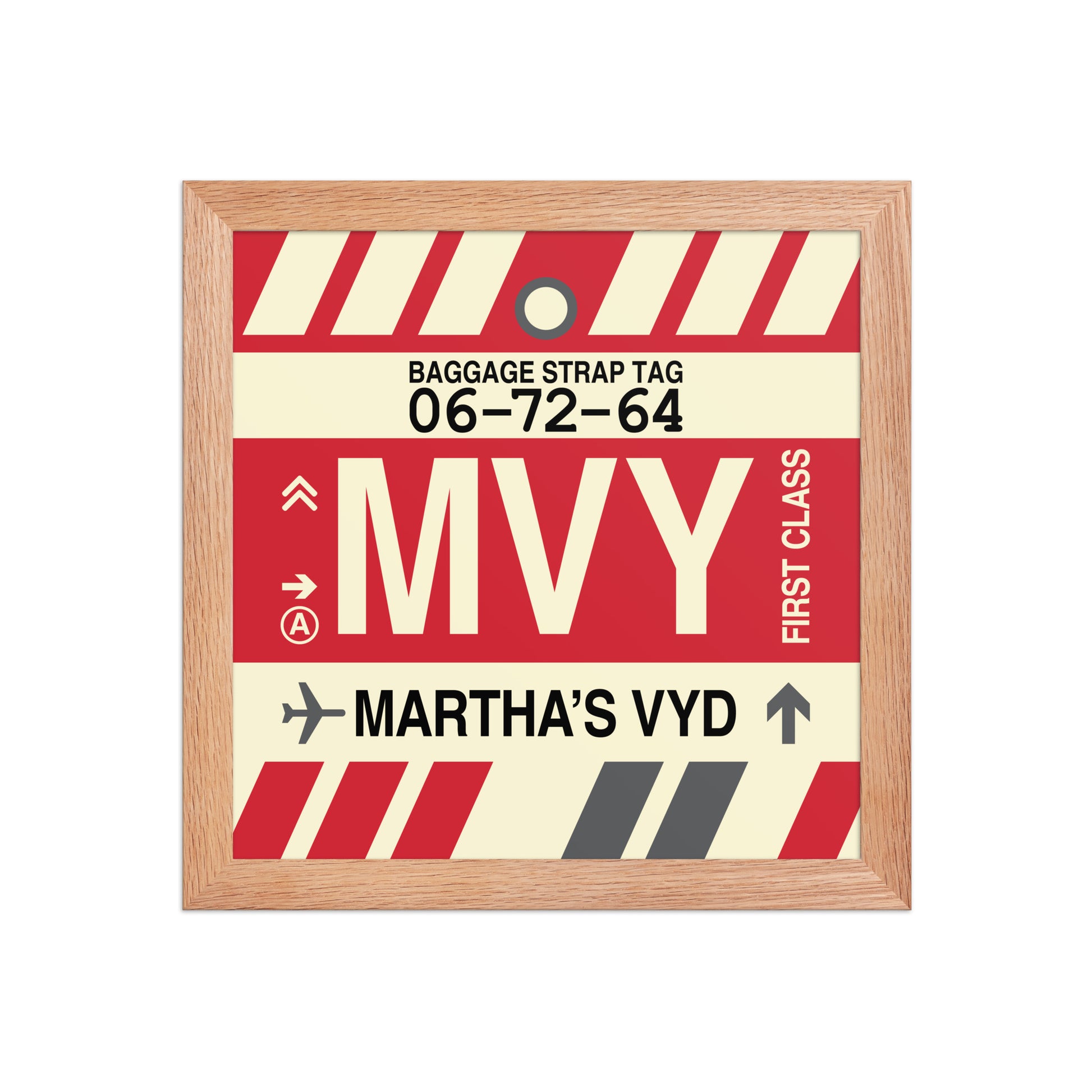 MVY Martha's Vineyard Framed Print • Jet Age Baggage Tag Design • YHM Designs - Image 06