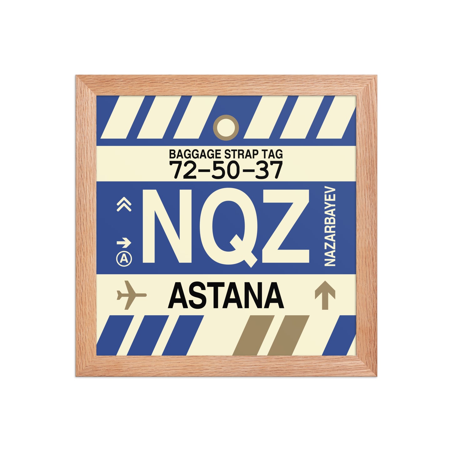 NQZ Astana Framed Print • Jet Age Baggage Tag Design • YHM Designs - Image 06
