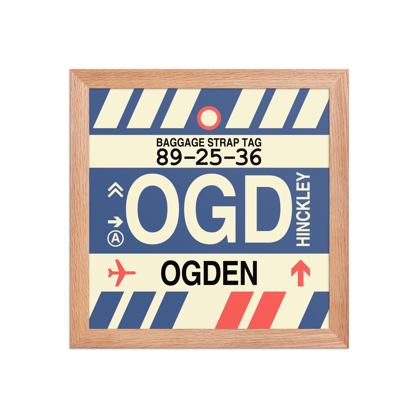 OGD Ogden Framed Print • Jet Age Baggage Tag Design • YHM Designs - Image 06