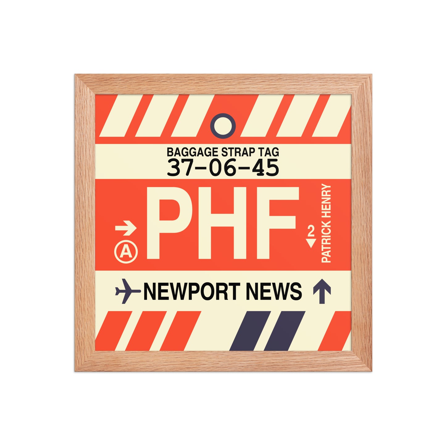 PHF Newport News Framed Print • Jet Age Baggage Tag Design • YHM Designs - Image 06