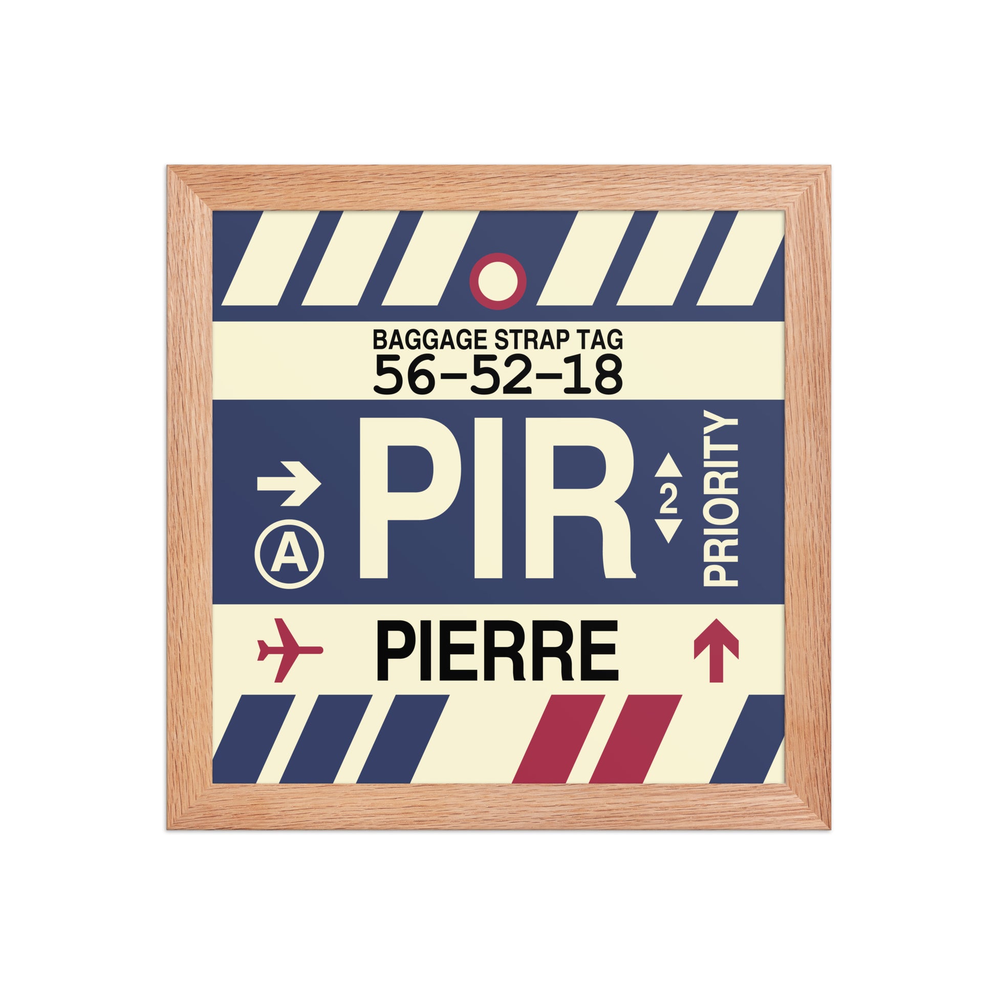 PIR Pierre Framed Print • Jet Age Baggage Tag Design • YHM Designs - Image 06