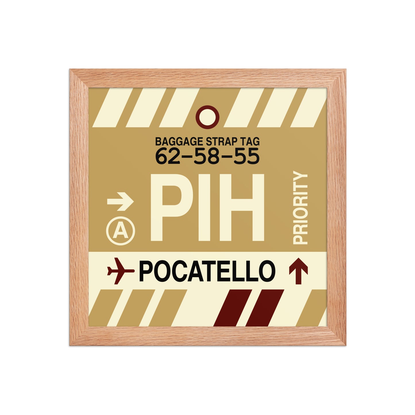 PIH Pocatello Framed Print • Jet Age Baggage Tag Design • YHM Designs - Image 06
