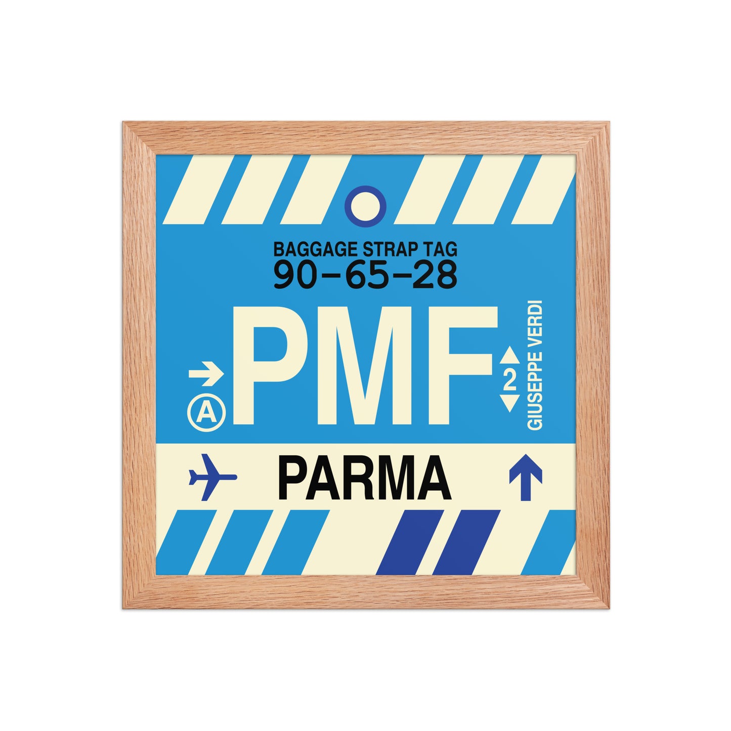 PMF Parma Framed Print • Jet Age Baggage Tag Design • YHM Designs - Image 06
