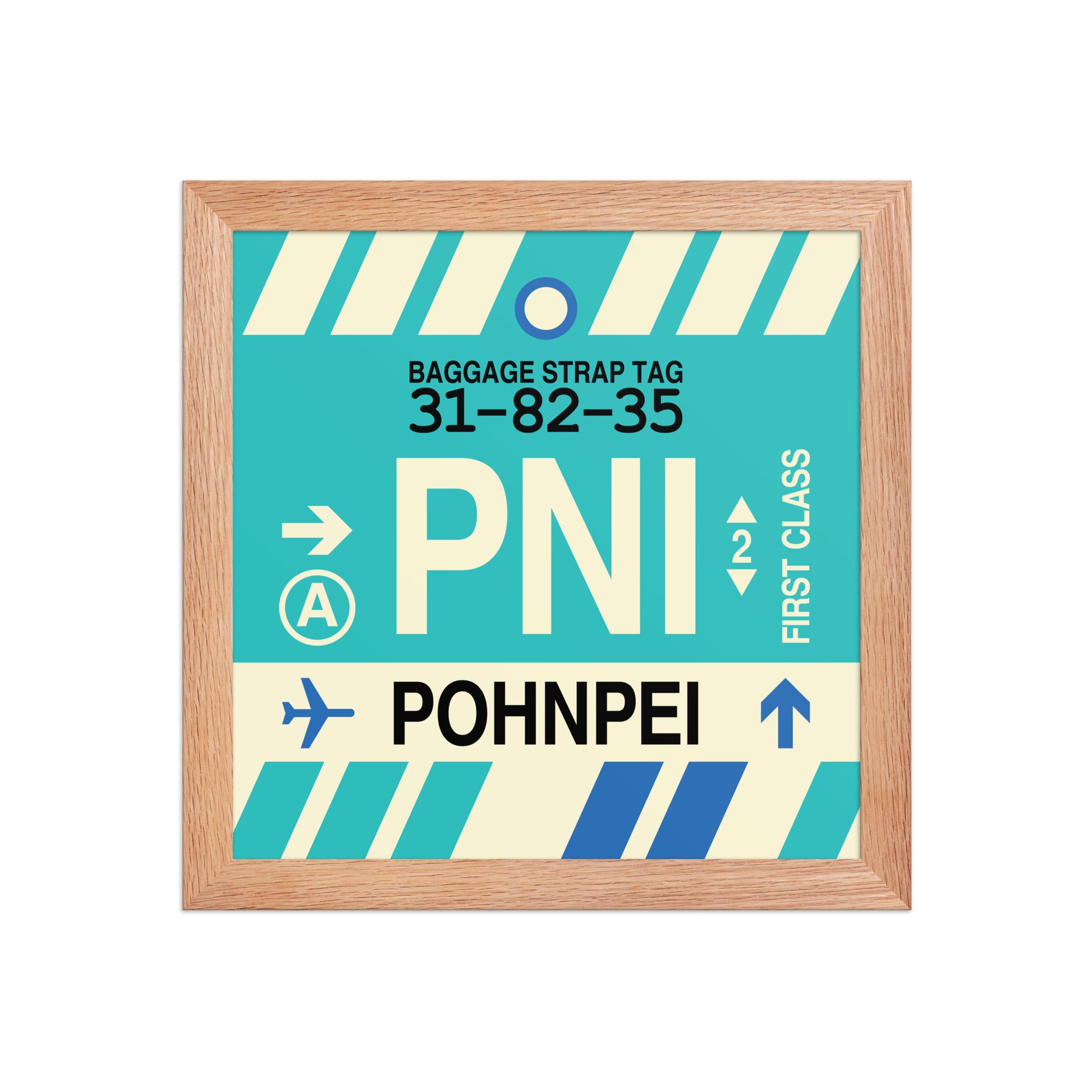 PNI Pohnpei Framed Print • Jet Age Baggage Tag Design • YHM Designs - Image 06