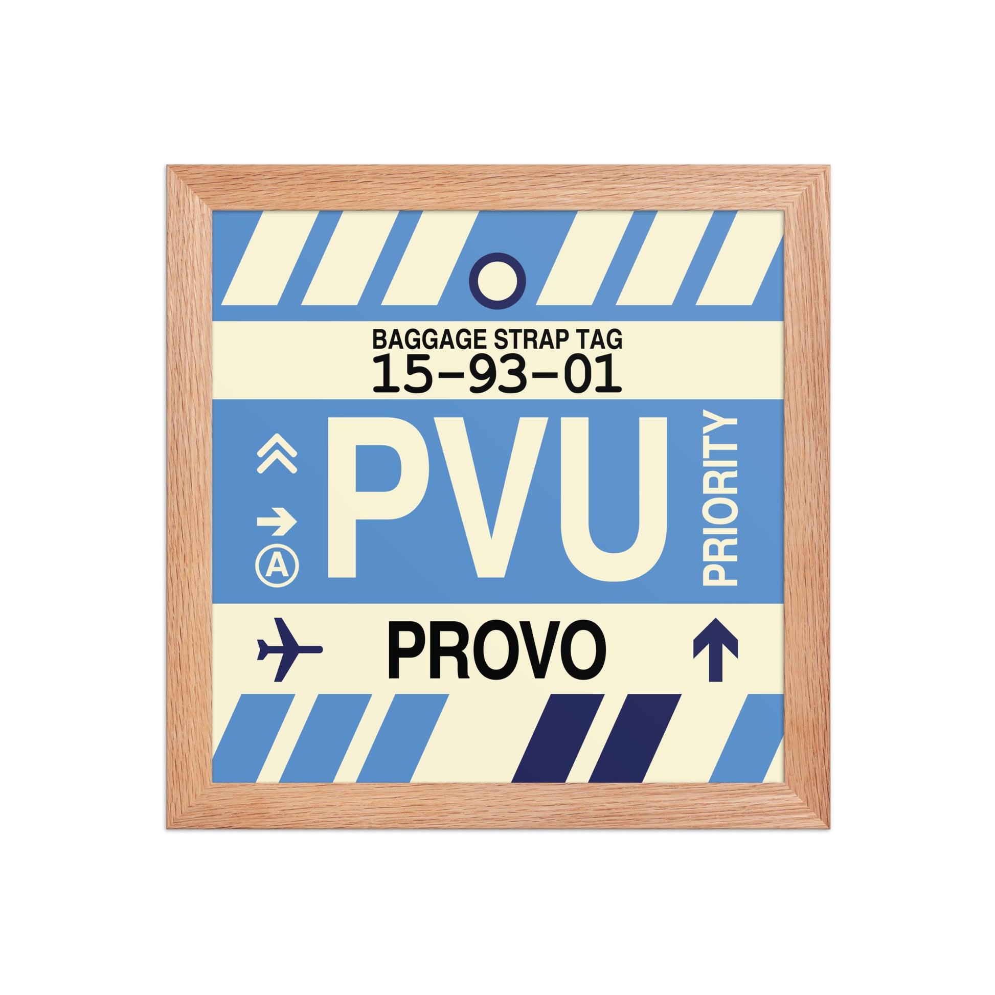 PVU Provo Framed Print • Jet Age Baggage Tag Design • YHM Designs - Image 06