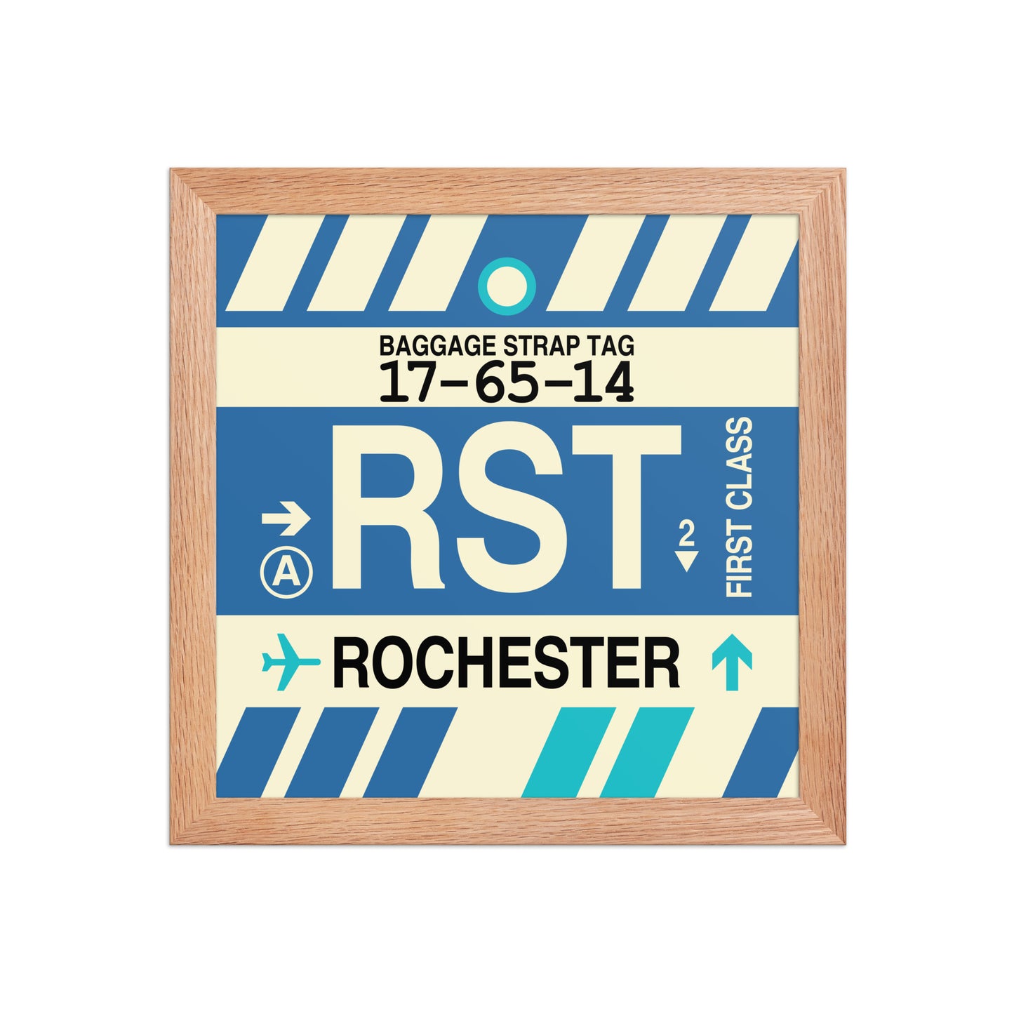 RST Rochester Framed Print • Jet Age Baggage Tag Design • YHM Designs - Image 06