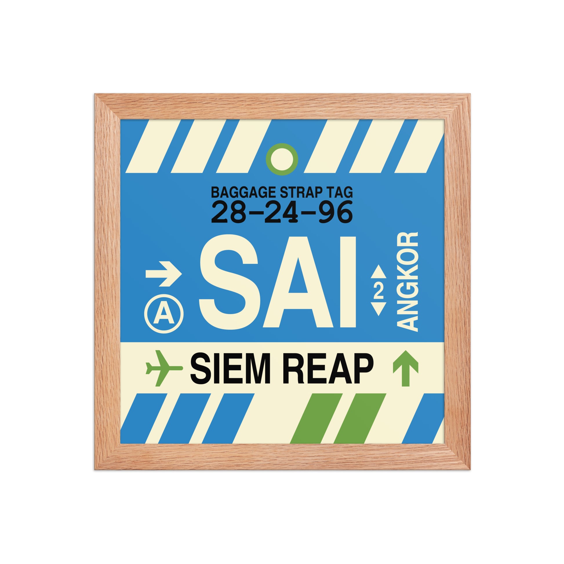 SAI Siem Reap-Angkor Framed Print • Jet Age Baggage Tag Design • YHM Designs - Image 06