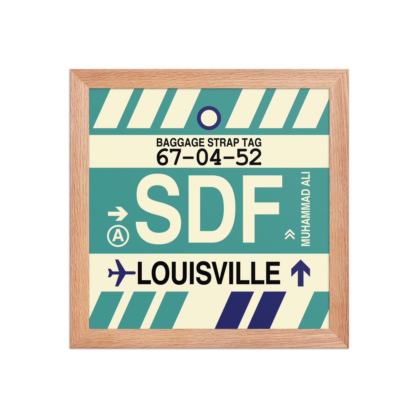 SDF Louisville Framed Print • Jet Age Baggage Tag Design • YHM Designs - Image 06