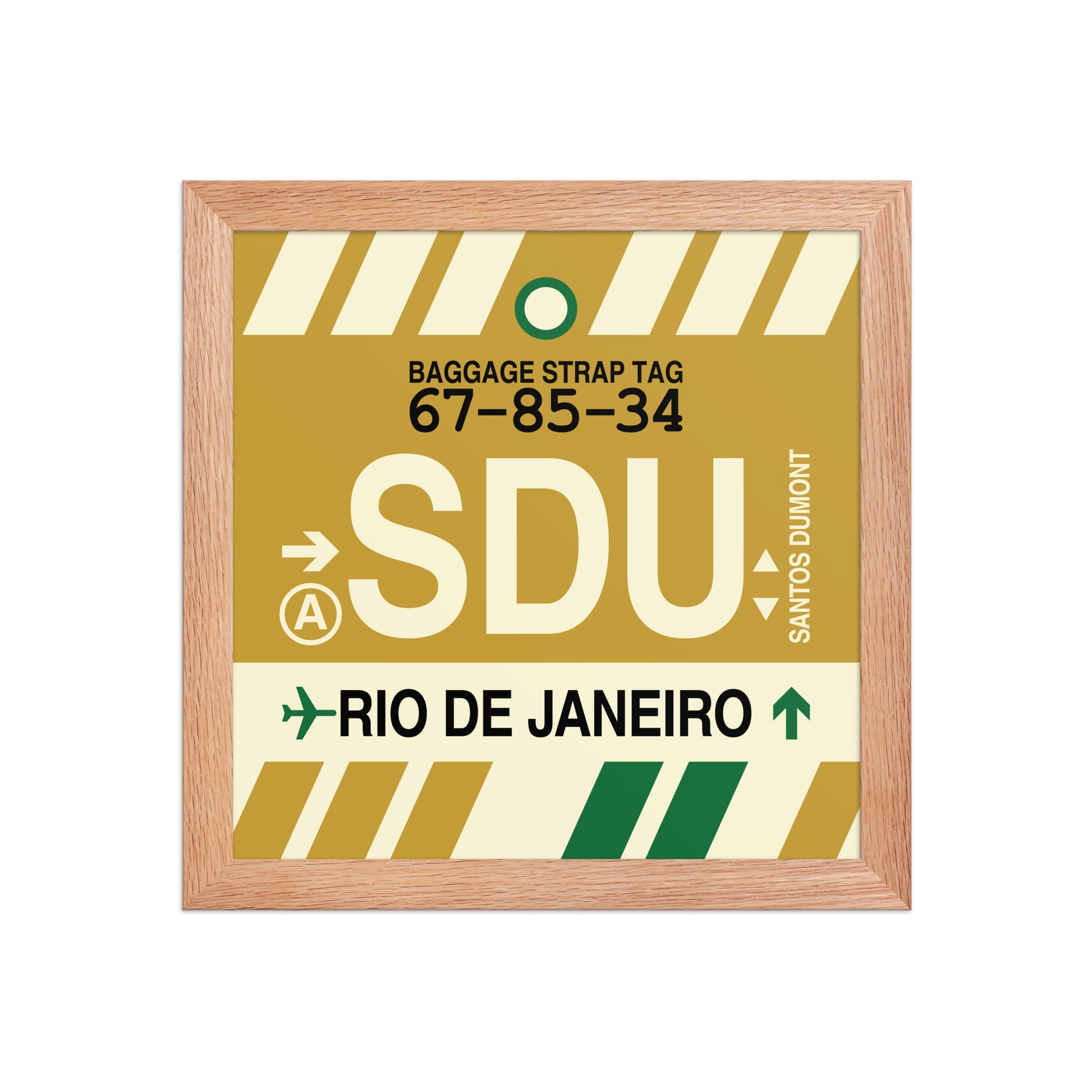 SDU Rio de Janeiro Framed Print • Jet Age Baggage Tag Design • YHM Designs - Image 06