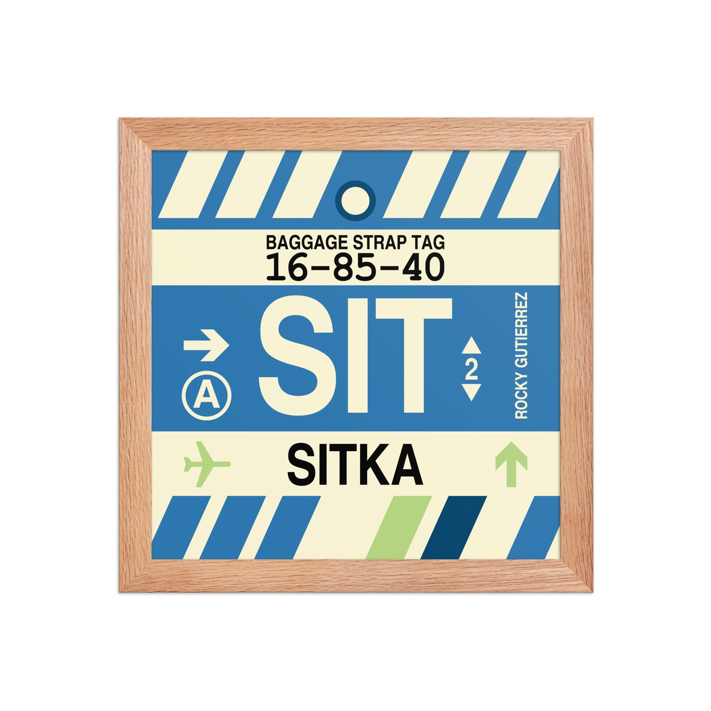 SIT Sitka Framed Print • Jet Age Baggage Tag Design • YHM Designs - Image 06