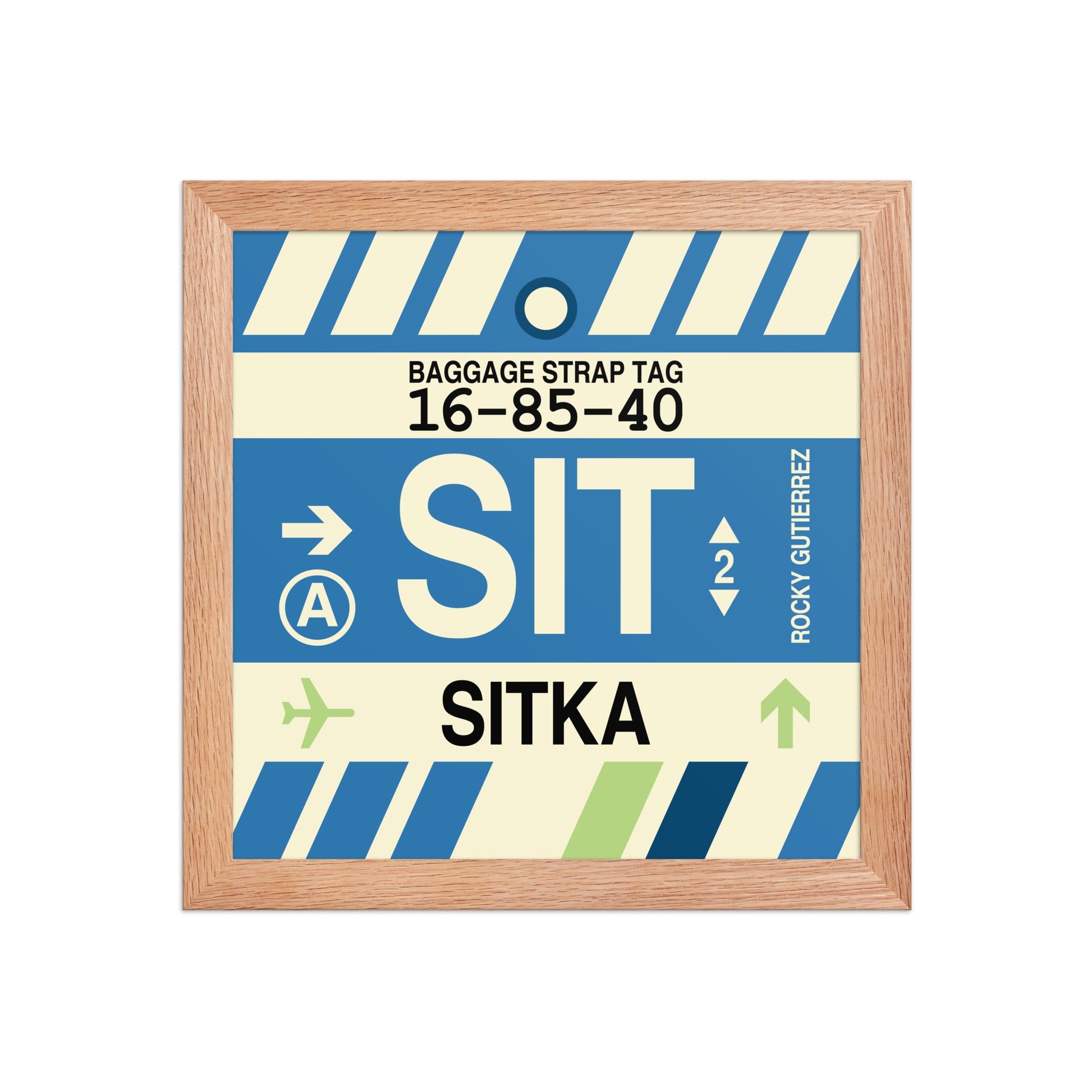 SIT Sitka Framed Print • Jet Age Baggage Tag Design • YHM Designs - Image 06