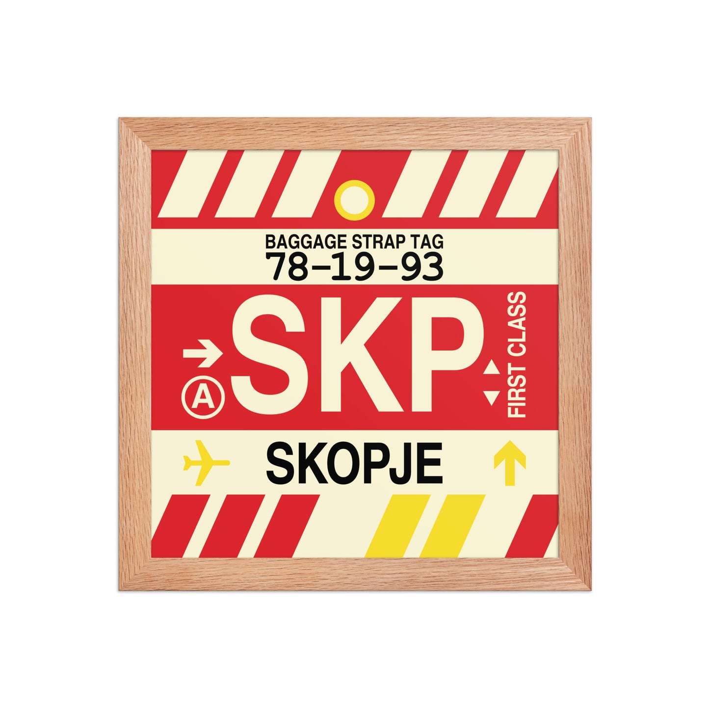 SKP Skopje Framed Print • Jet Age Baggage Tag Design • YHM Designs - Image 06