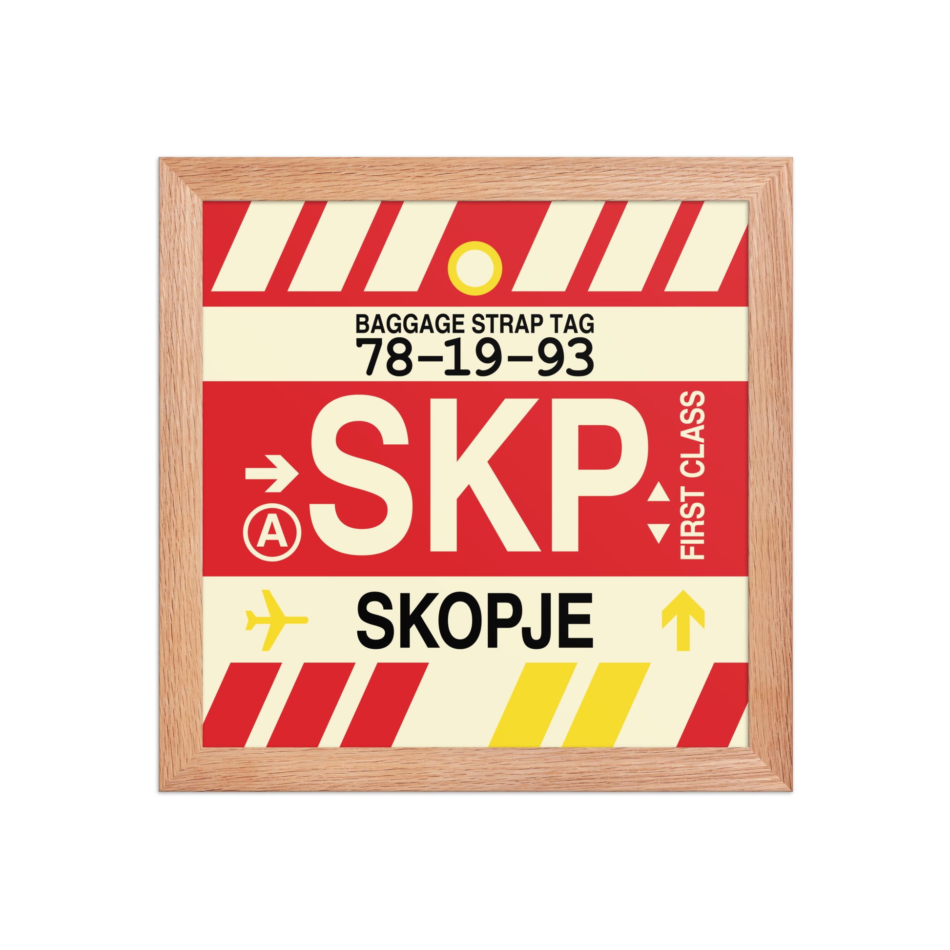 SKP Skopje Framed Print • Jet Age Baggage Tag Design • YHM Designs - Image 06