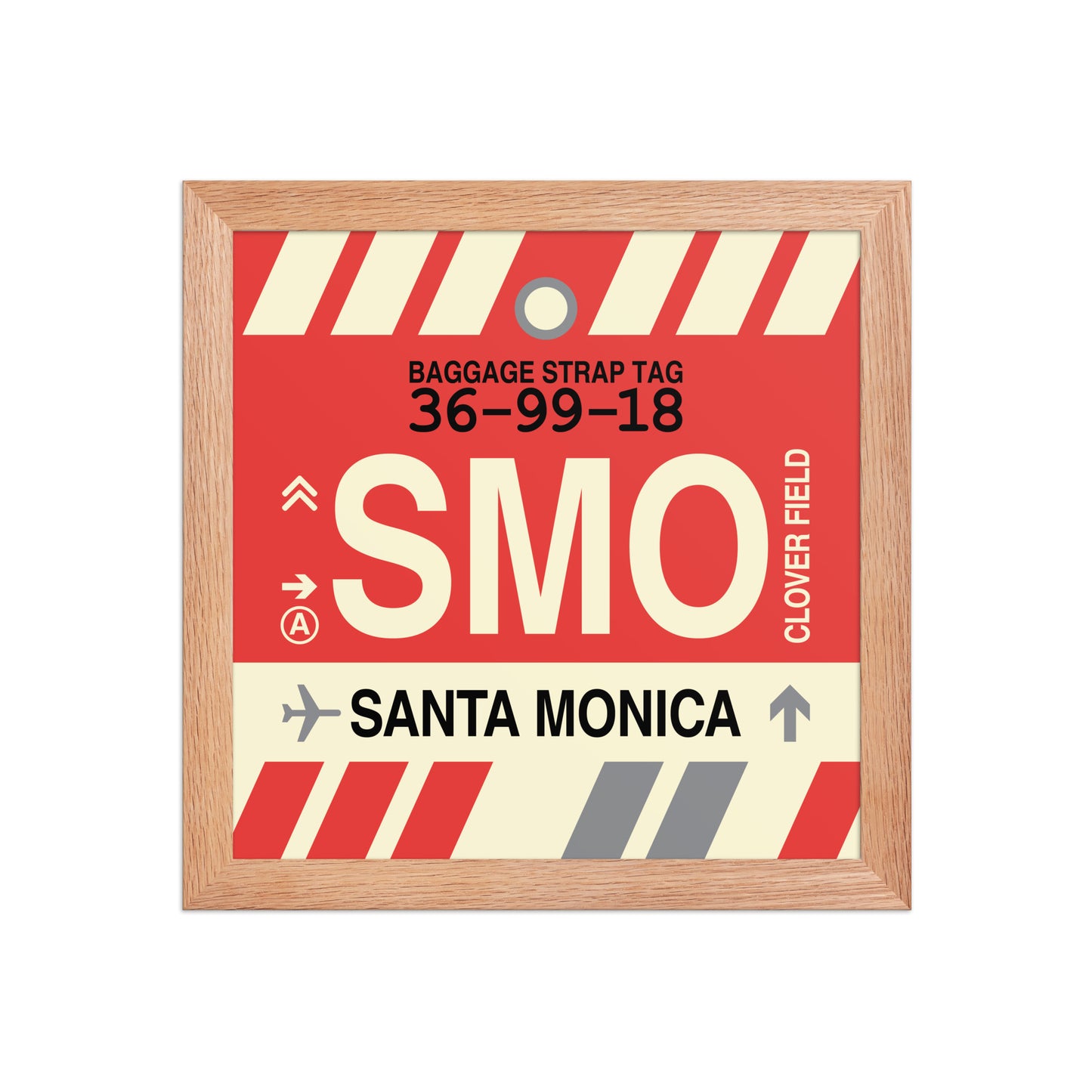 SMO Santa Monica Framed Print • Jet Age Baggage Tag Design • YHM Designs - Image 06