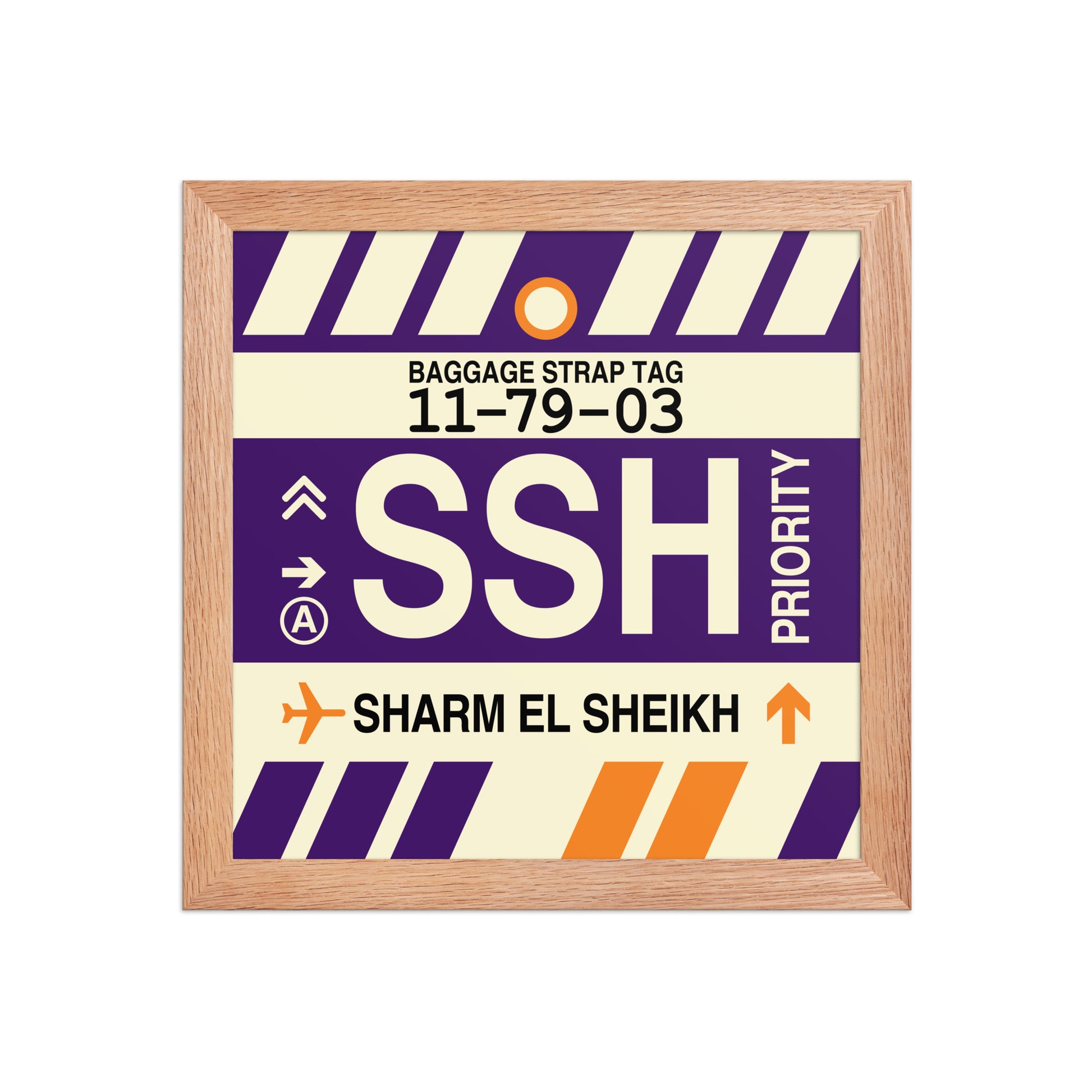 SSH Sharm el-Sheikh Framed Print • Jet Age Baggage Tag Design • YHM Designs - Image 06